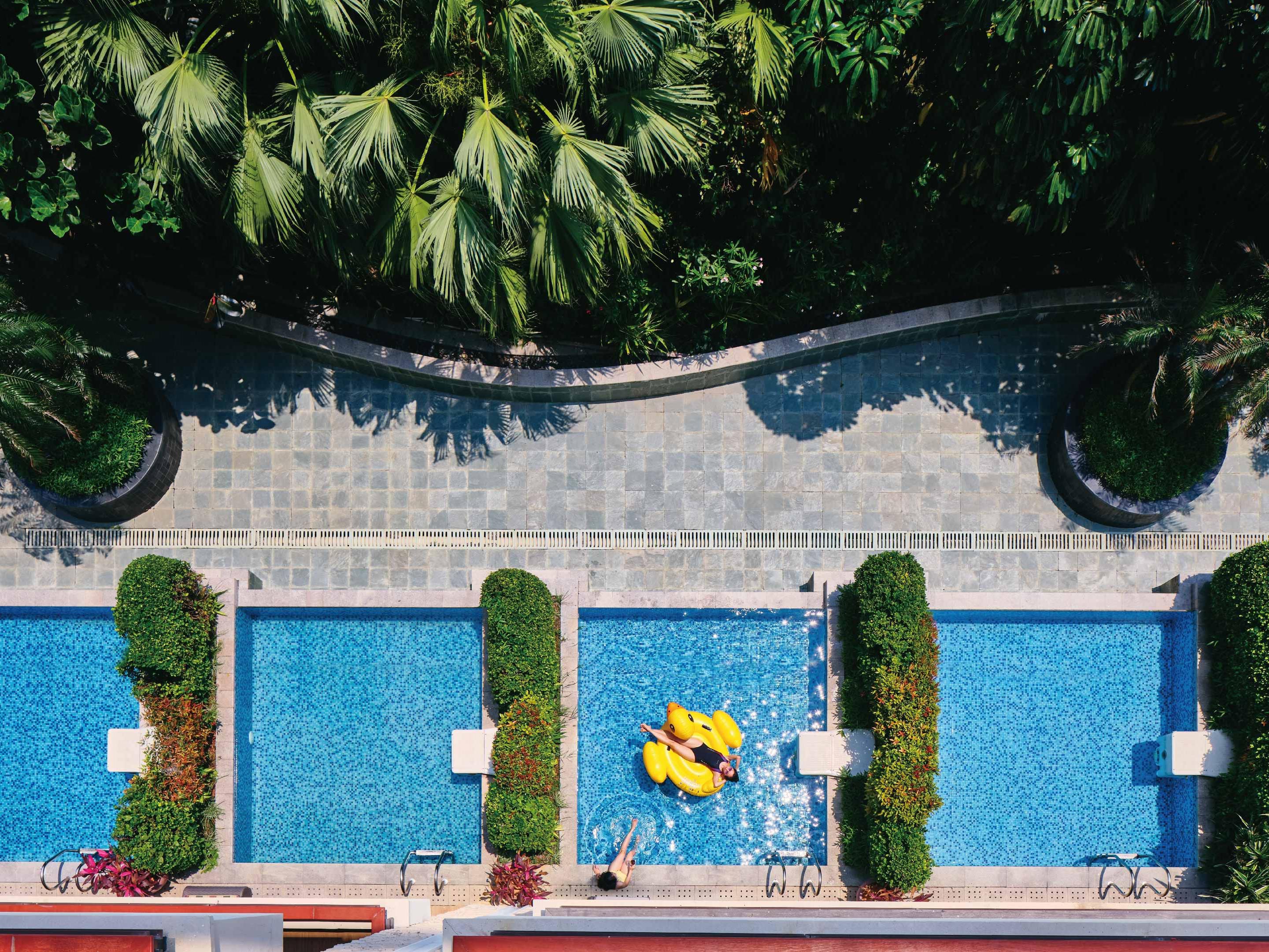 Family outdoor swimming pool