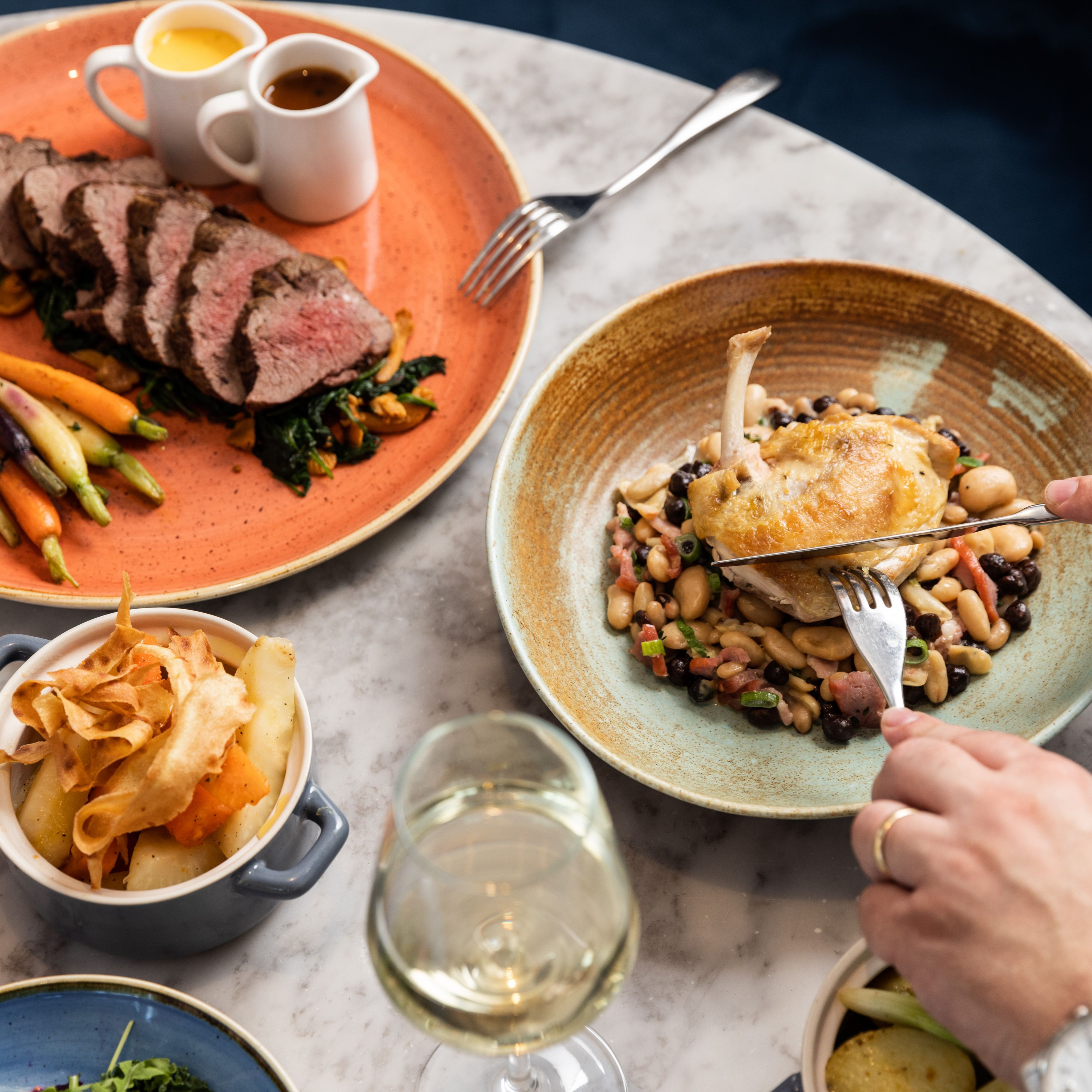 Guests enjoying a meal