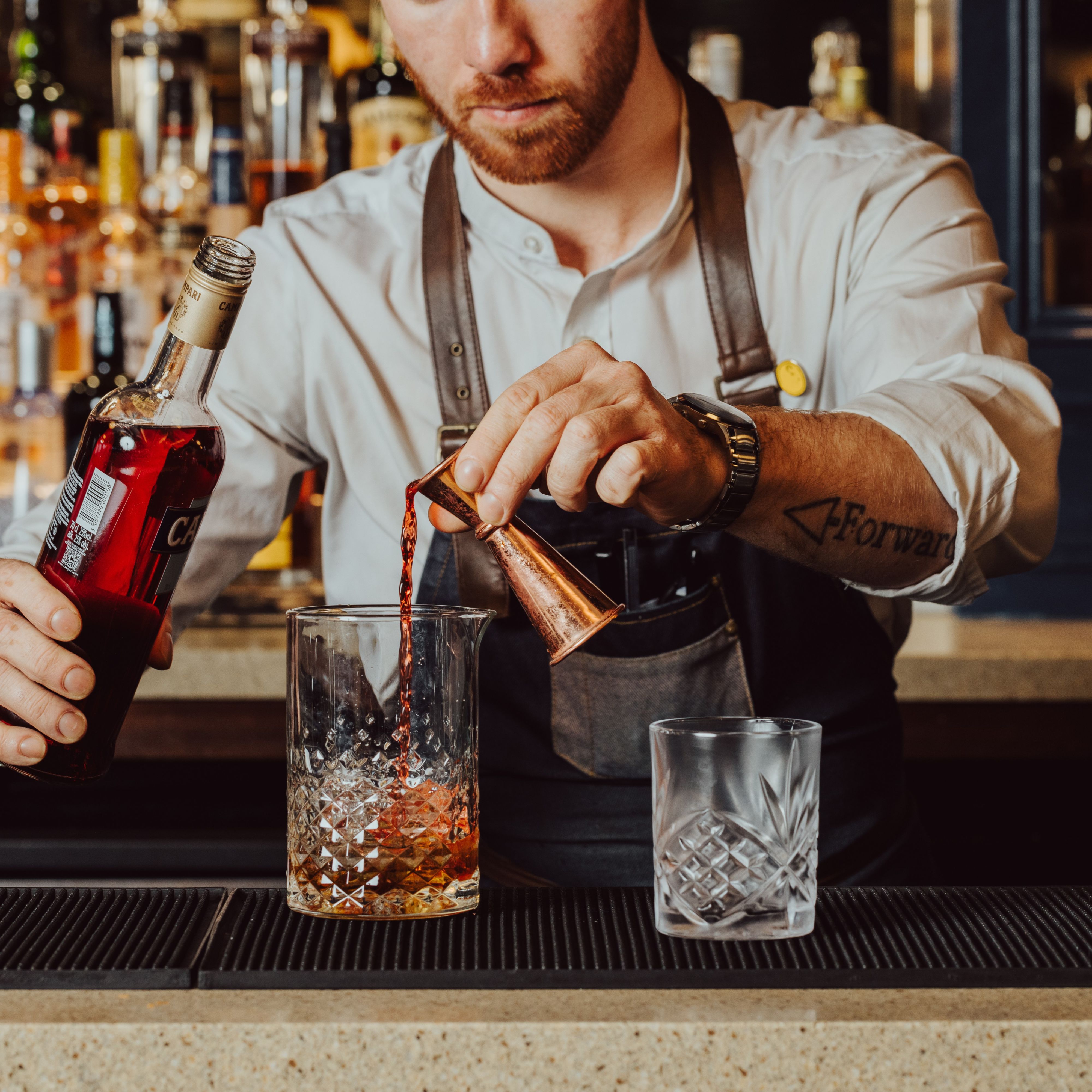 Bartender making a drink