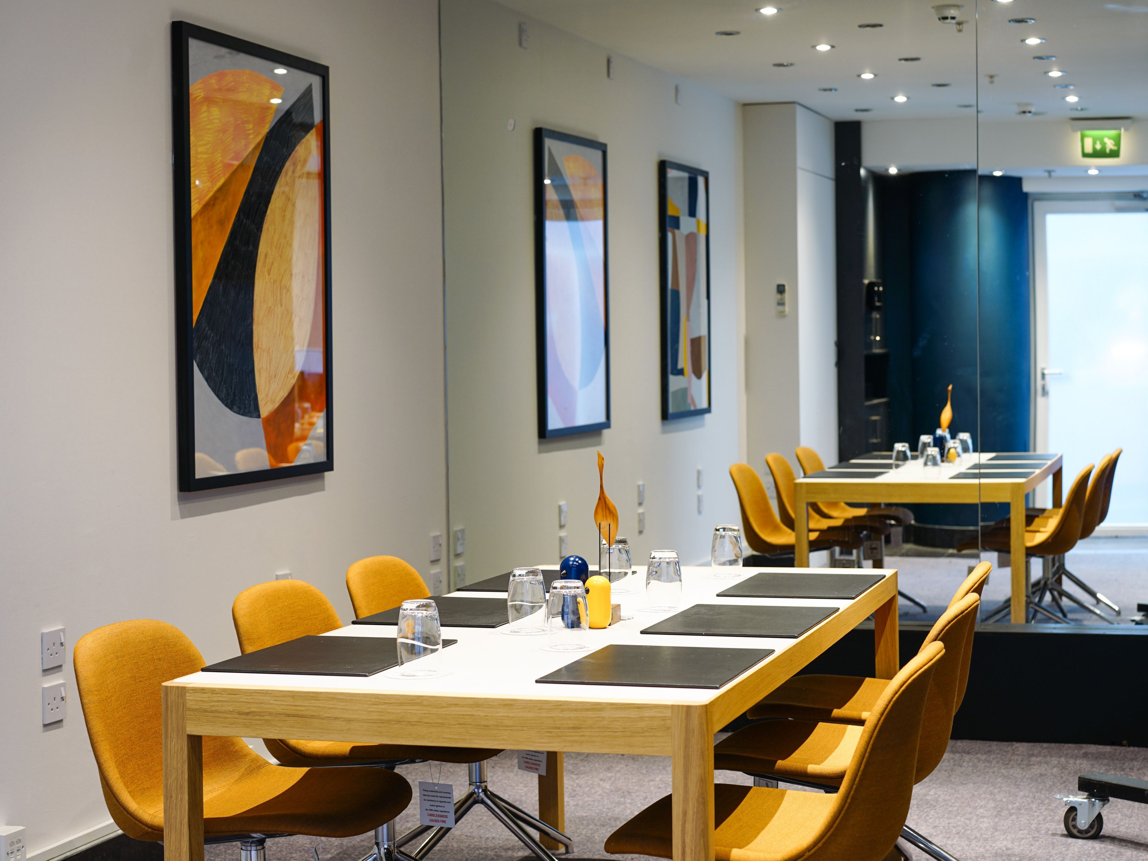 Artistically styled meeting room