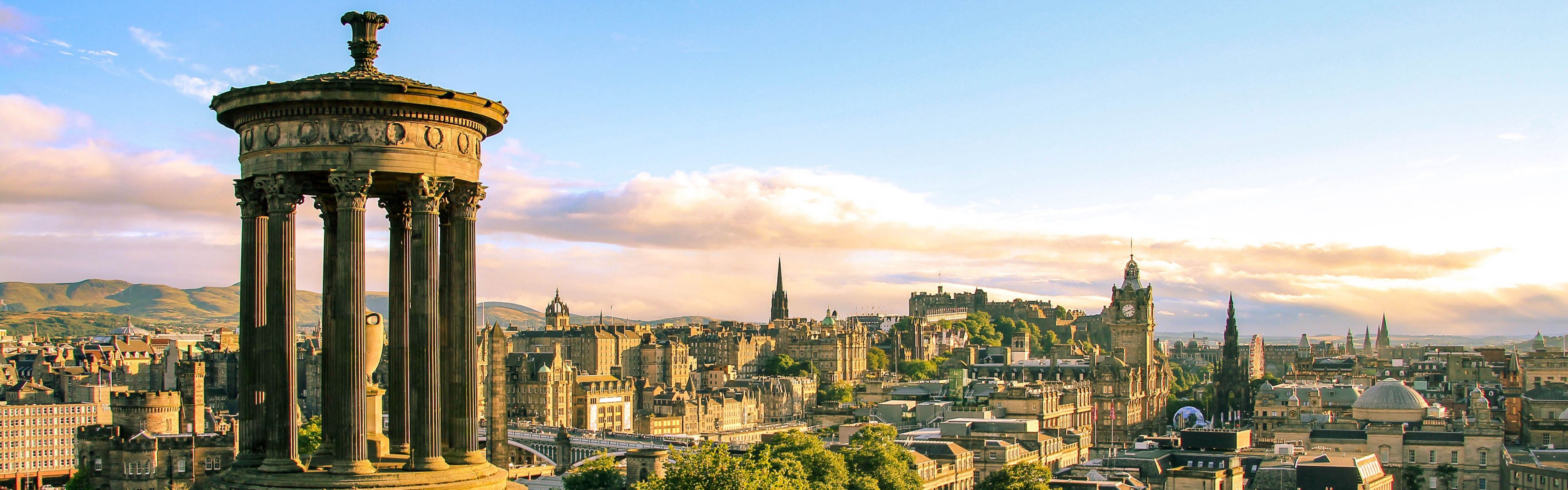 Edinburgh skyline seen from Calton Hill, Scotland