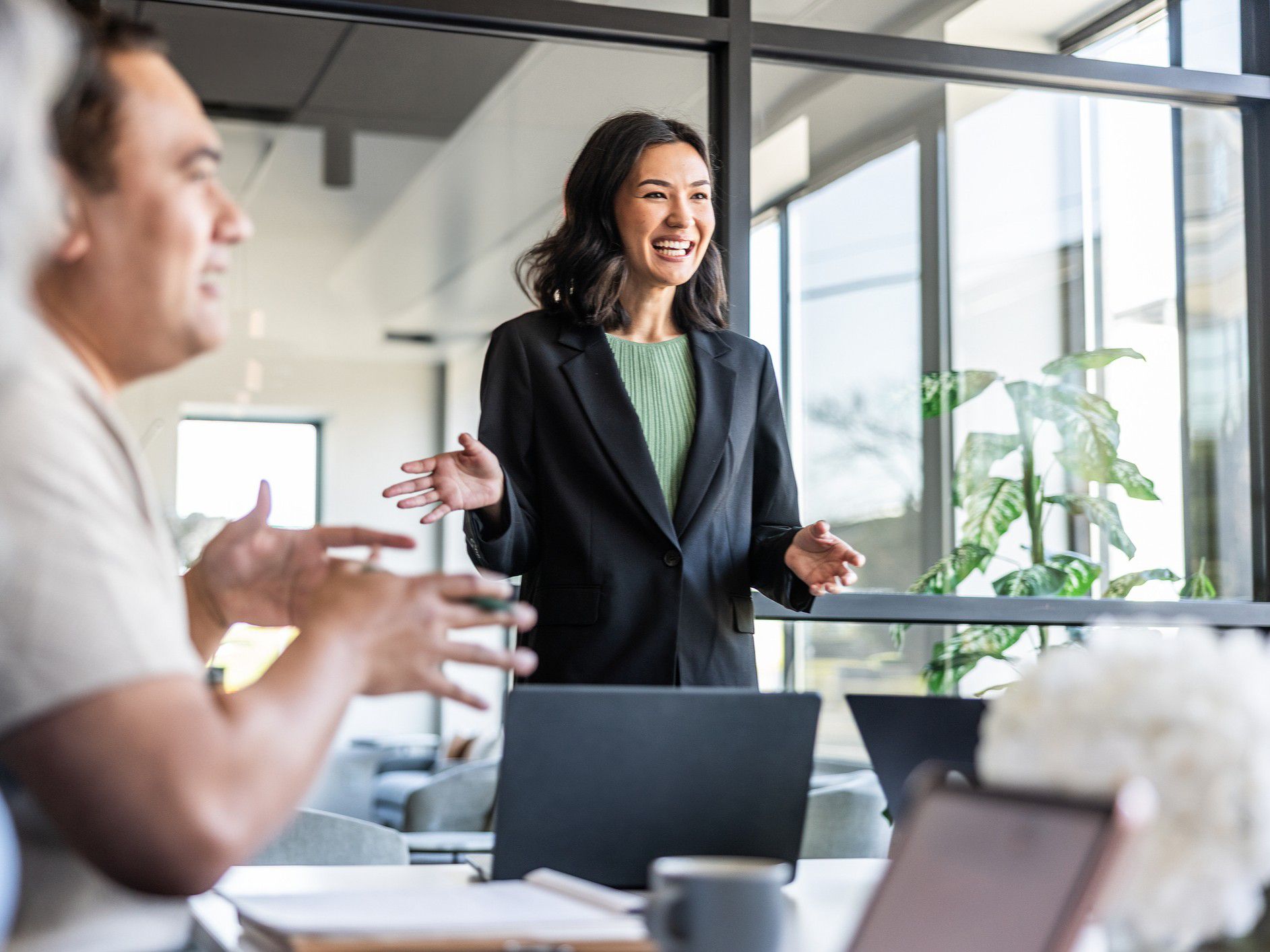 Business professional leading a meeting