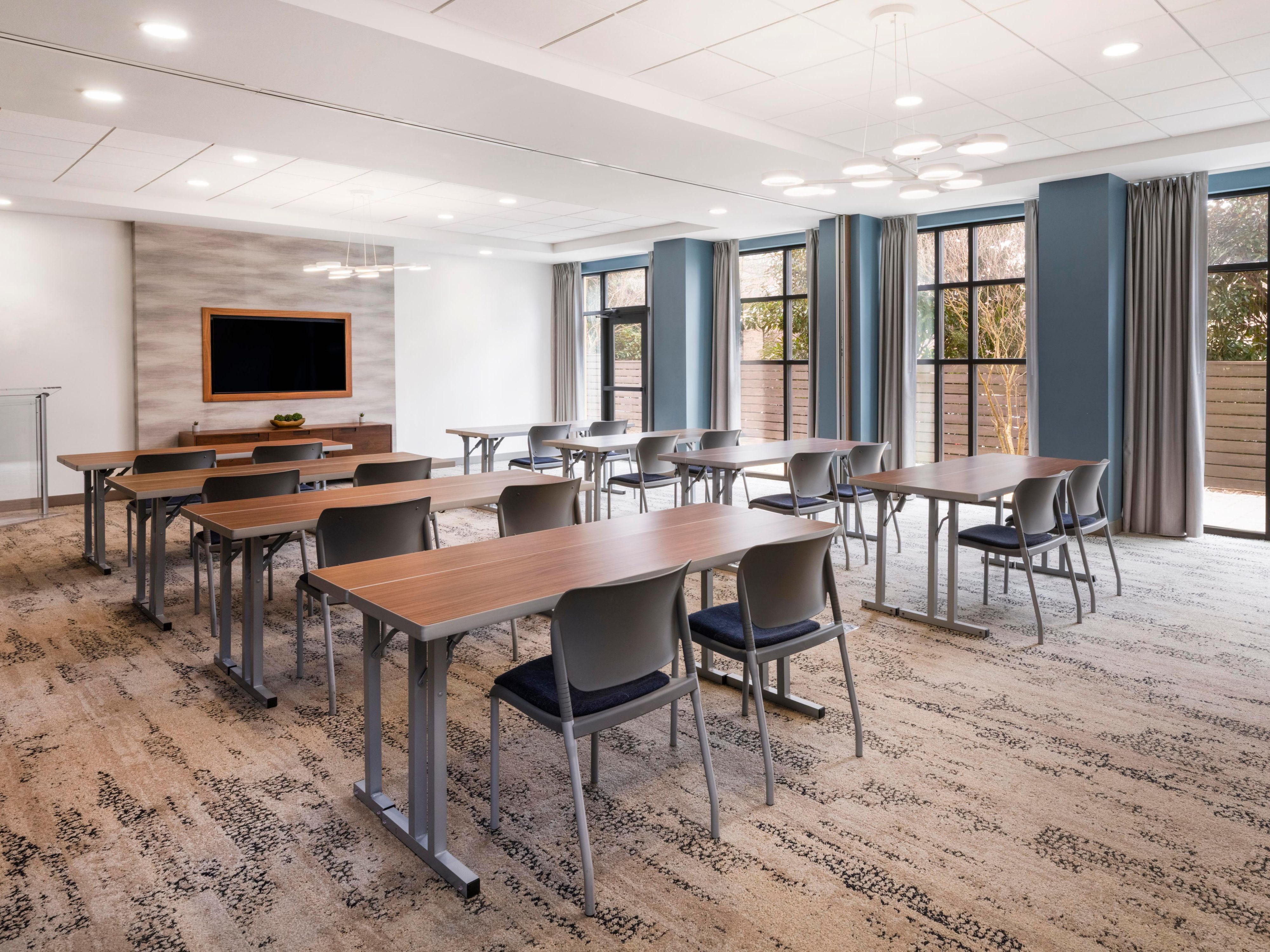Our meeting rooms feature natural light and free WiFi.