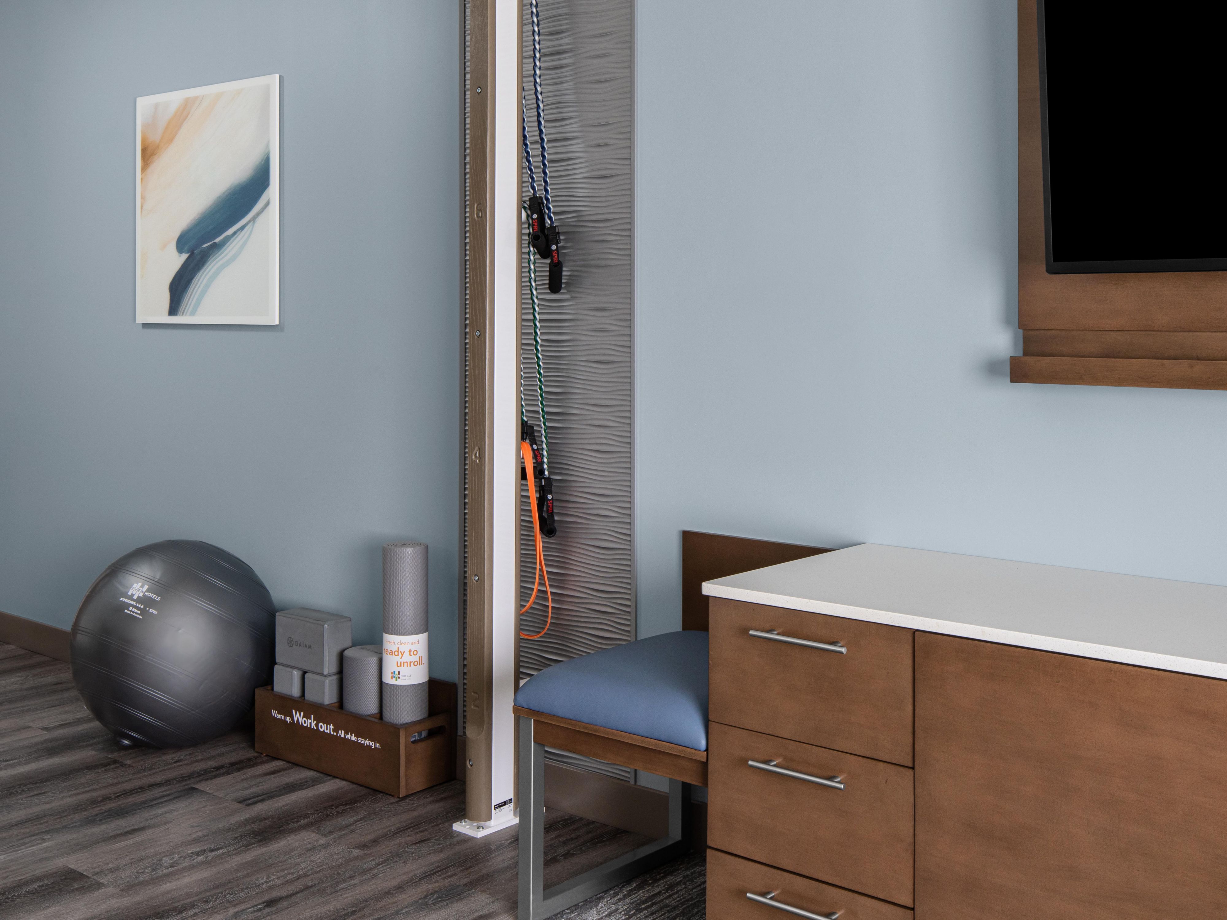 Balance meets convenience with our state-of-the-art in-room fitness zones. Designed with elevation at the forefront, you are provided a private space to stay active and easily maintain your fitness regime without stepping out. 

