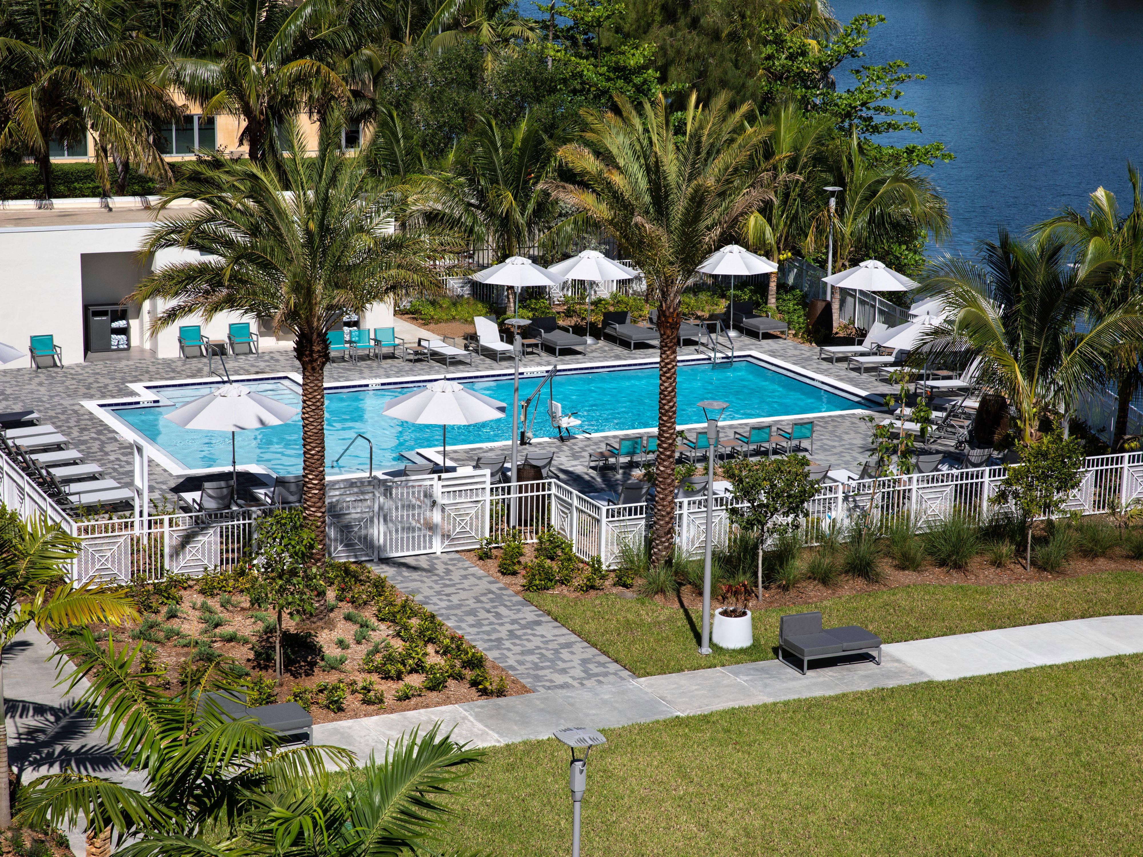 Enjoy our resort style pool and expansive lawn in Miami​.
