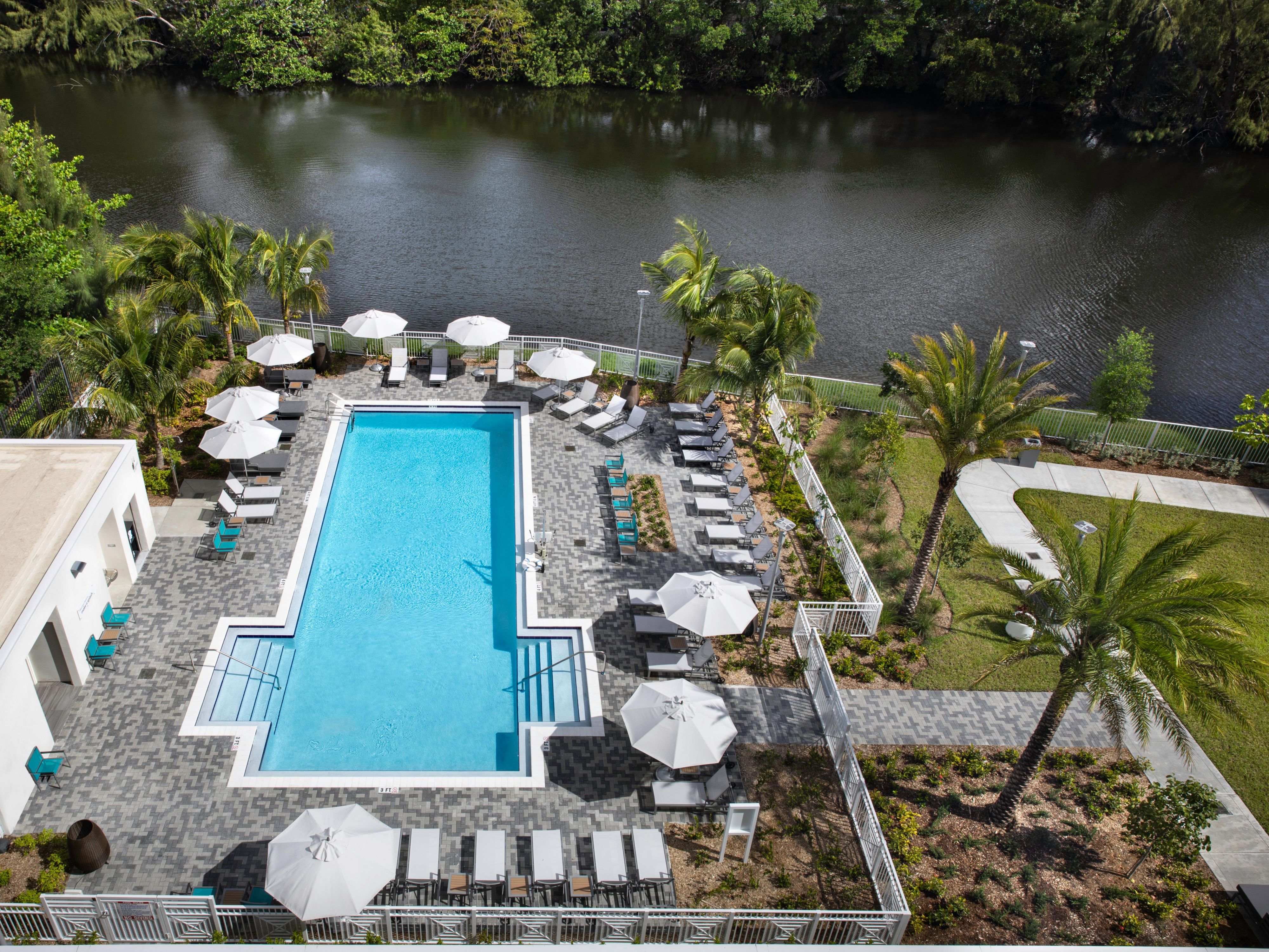 Enjoy water front views from our resort style pool.