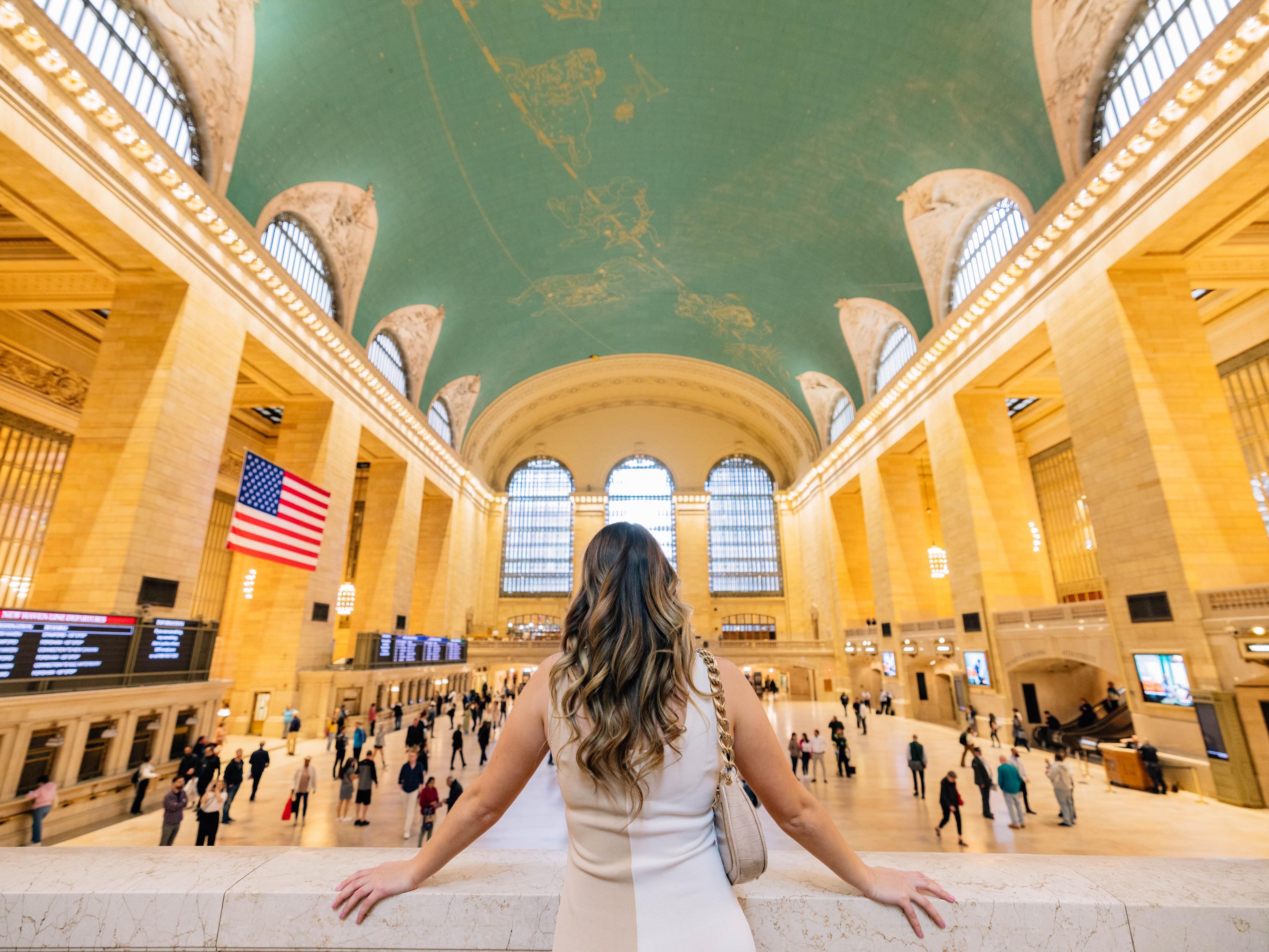 Woman looking out over Grand Central Station