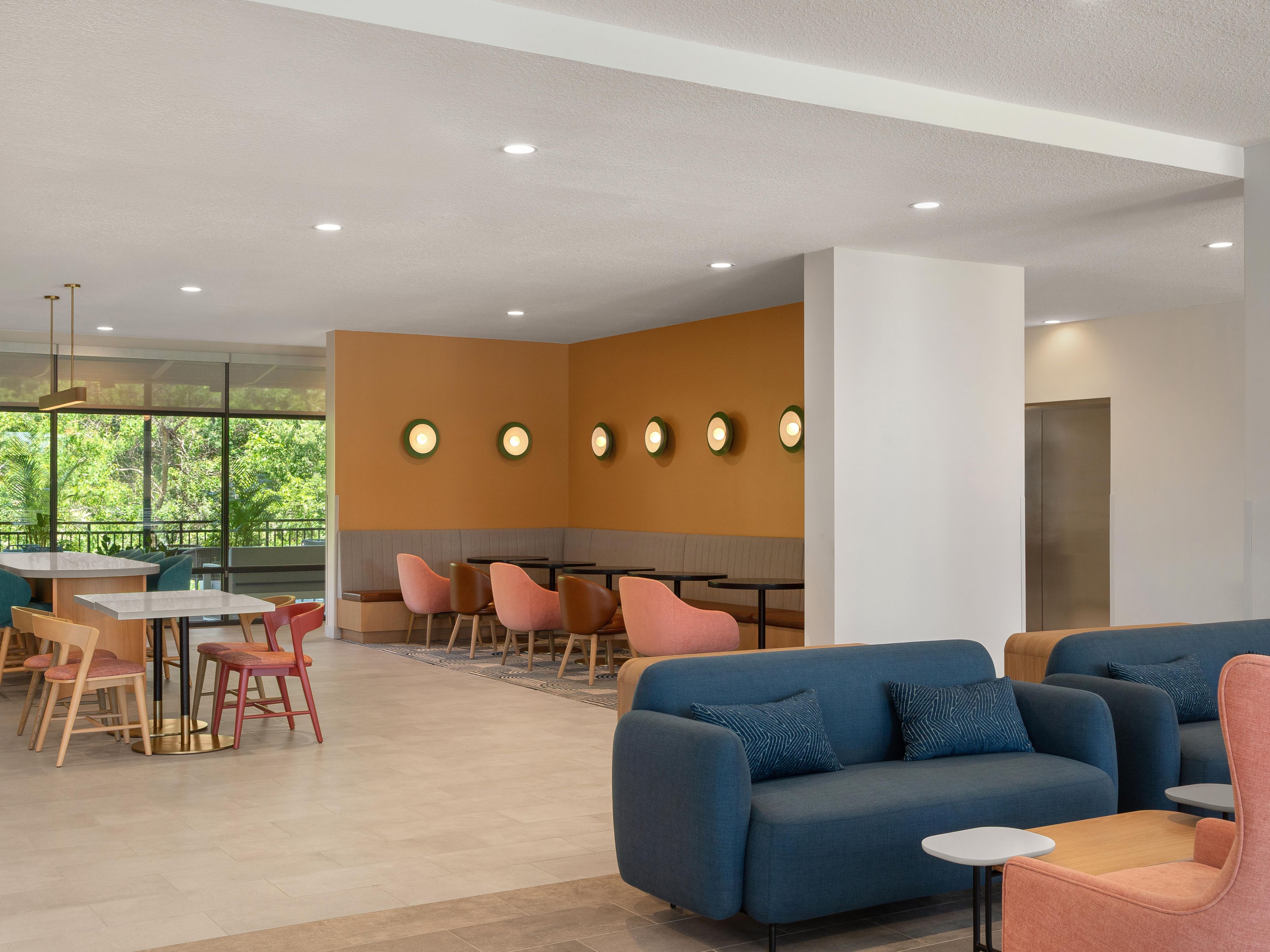 EVEN Hotel lobby is perfect for relaxing and good conversation.