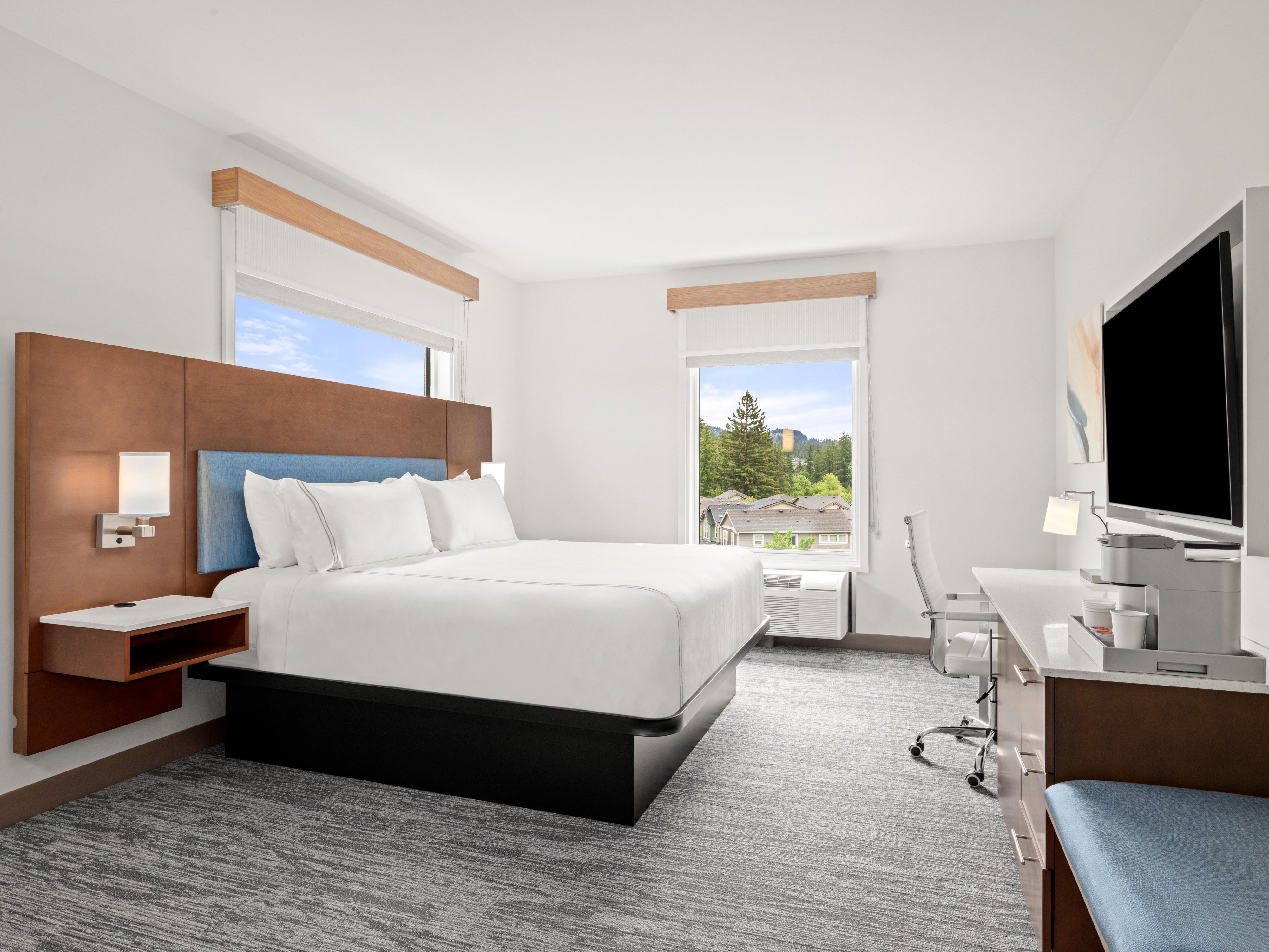 Relax in our spacious king room with top amenities.