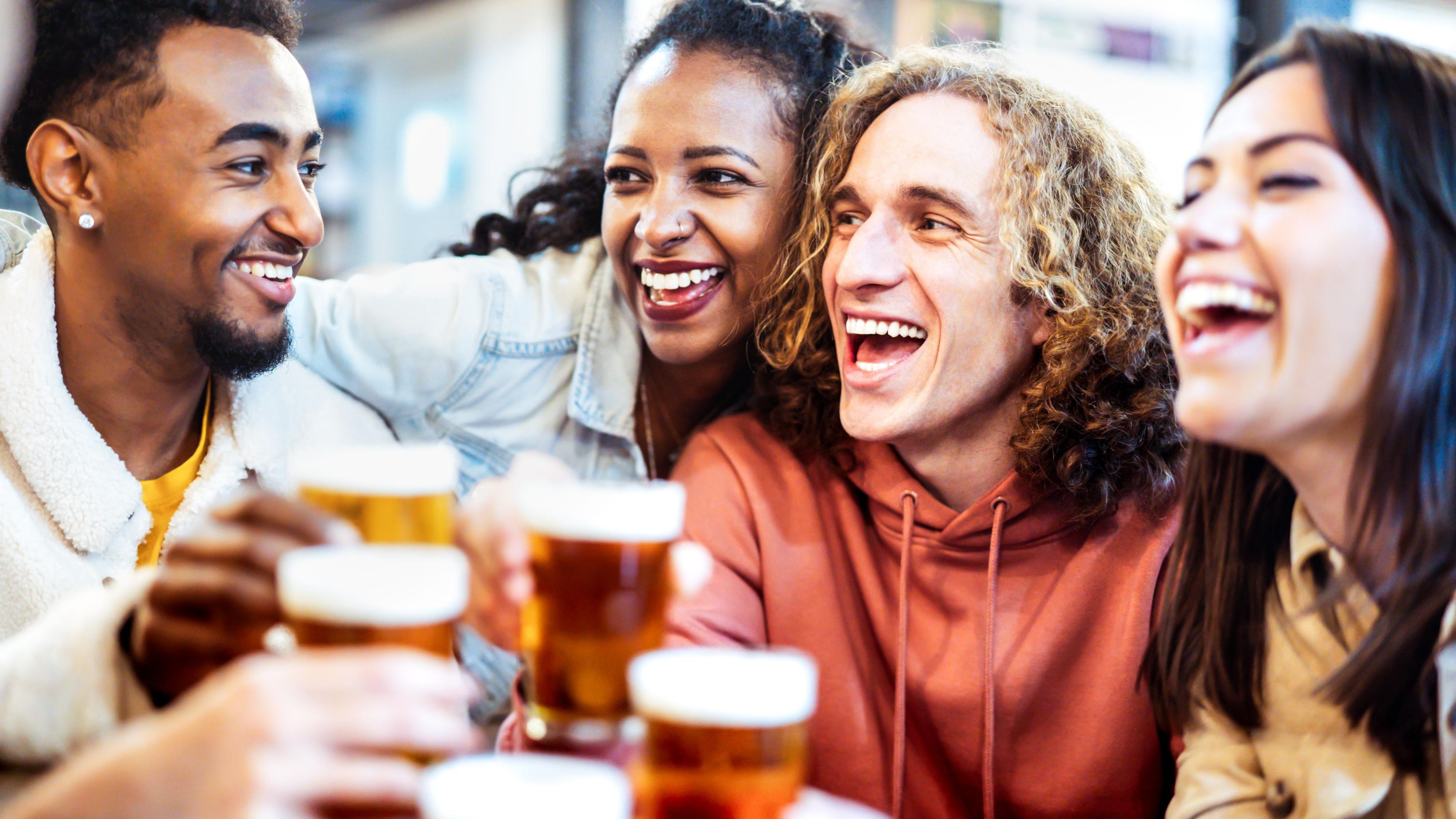 Friends sharing a drink