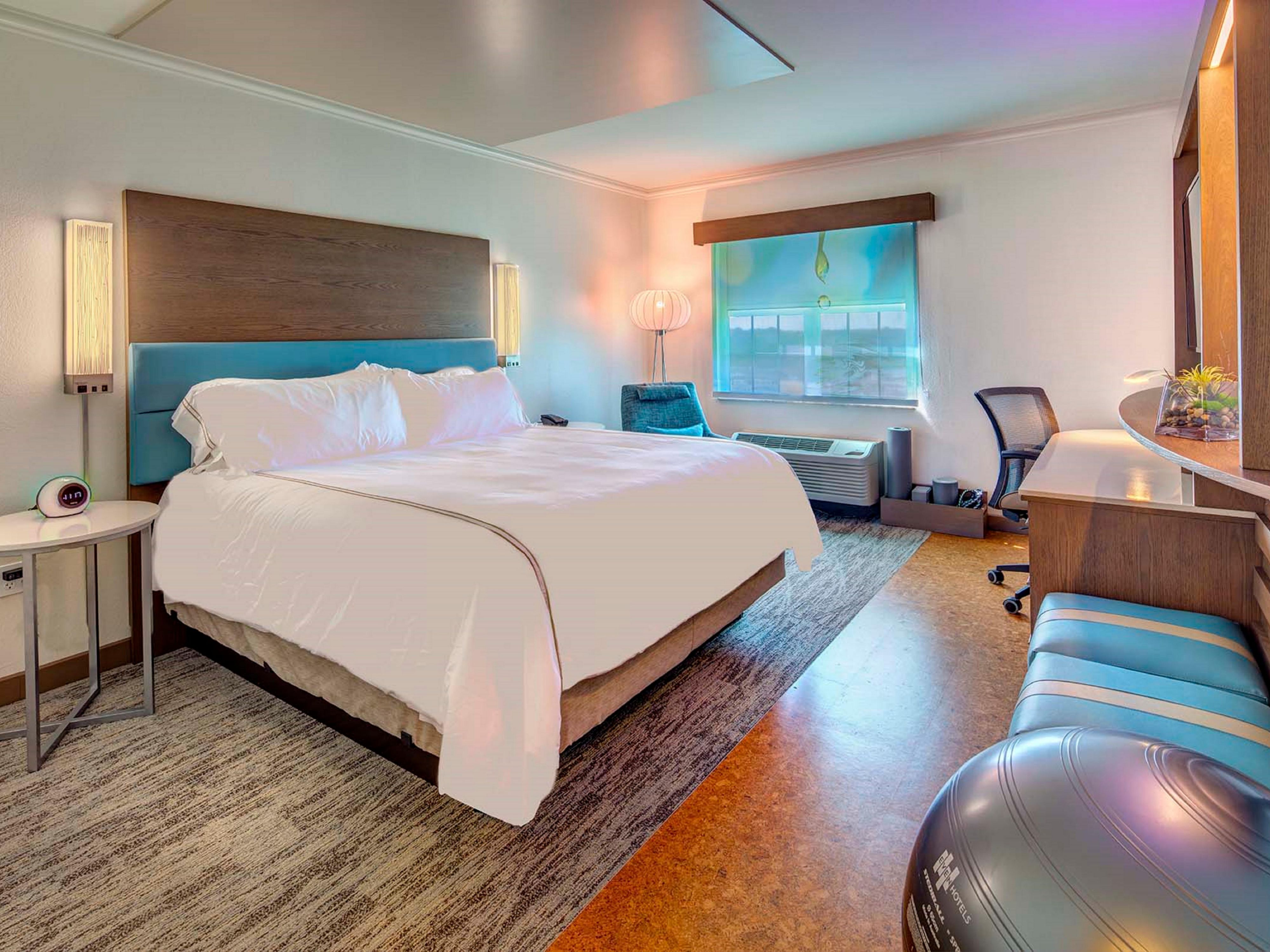 Warm, welcoming guest room.