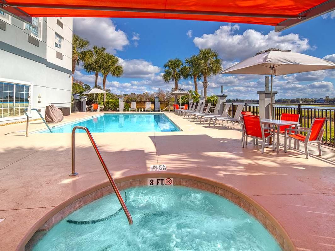 Unwind at the best hotel outdoor pool and spa in Sarasota.