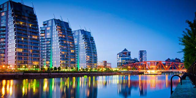 View of Manchester across the river