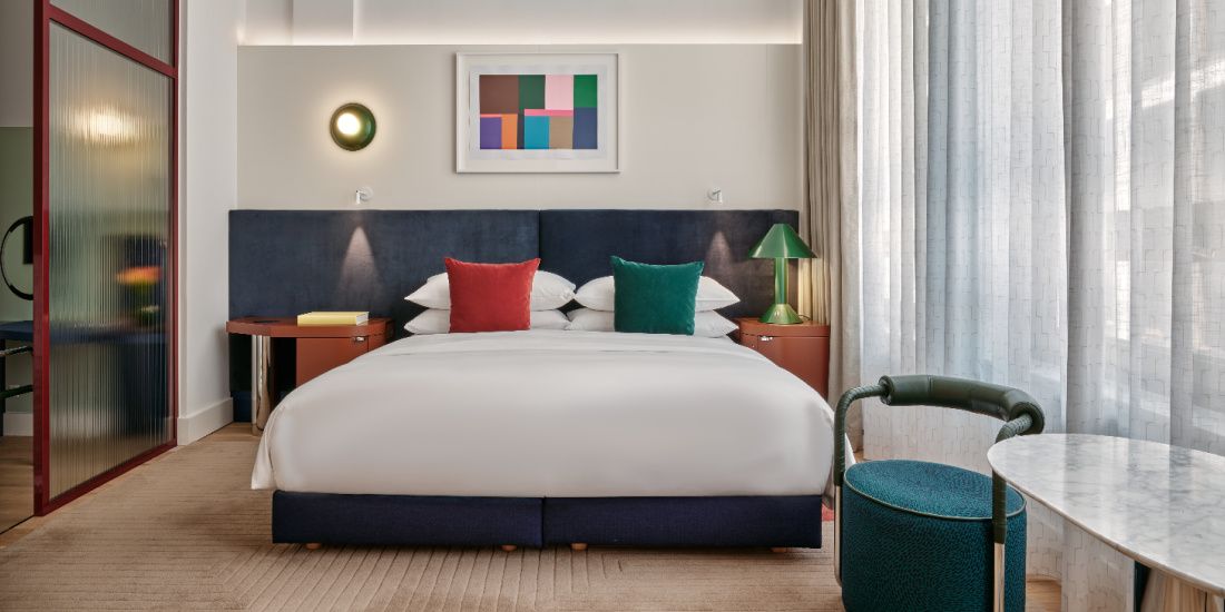 colorful modern guestroom at frankfurt main hotel