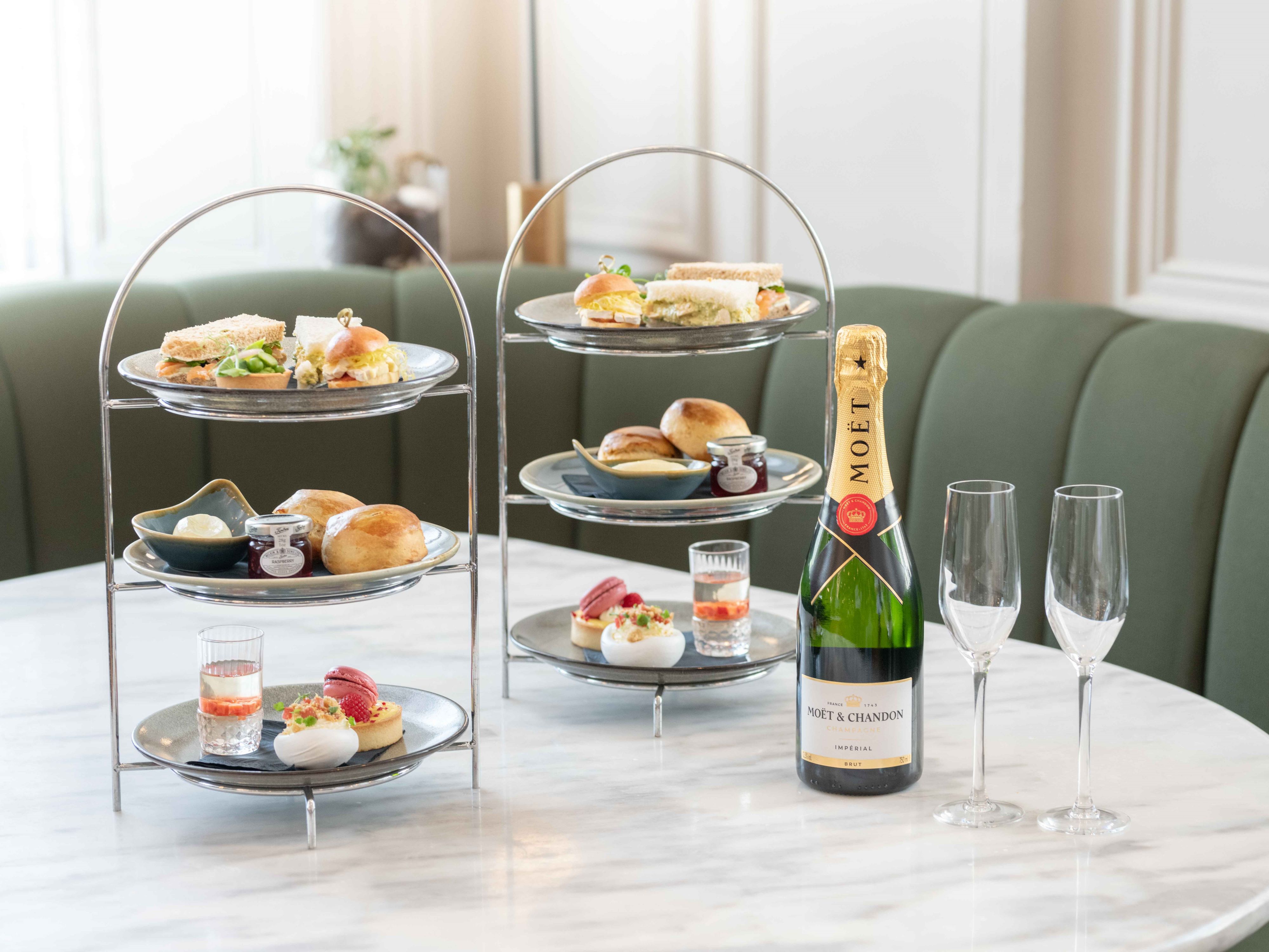 Friends enjoying a decadent meal