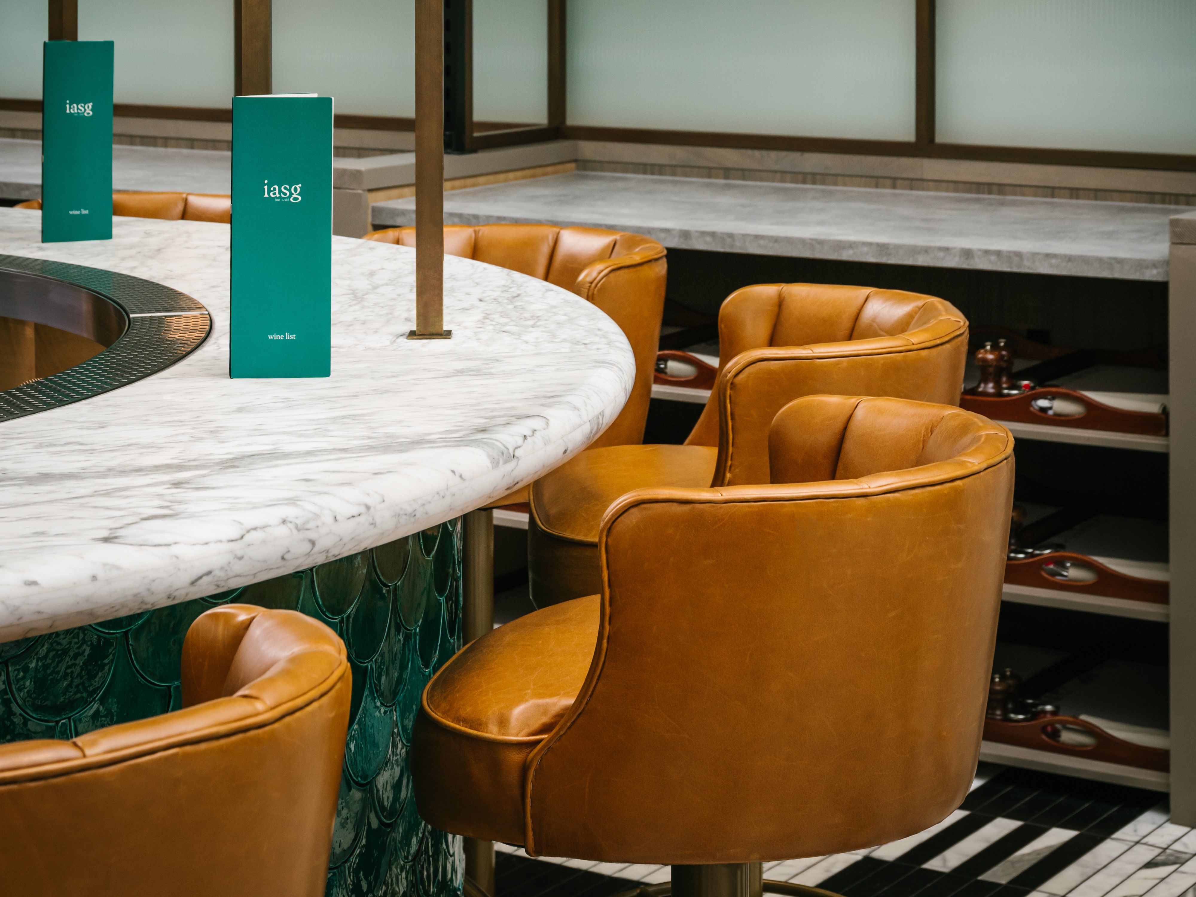 Bar seating with menus