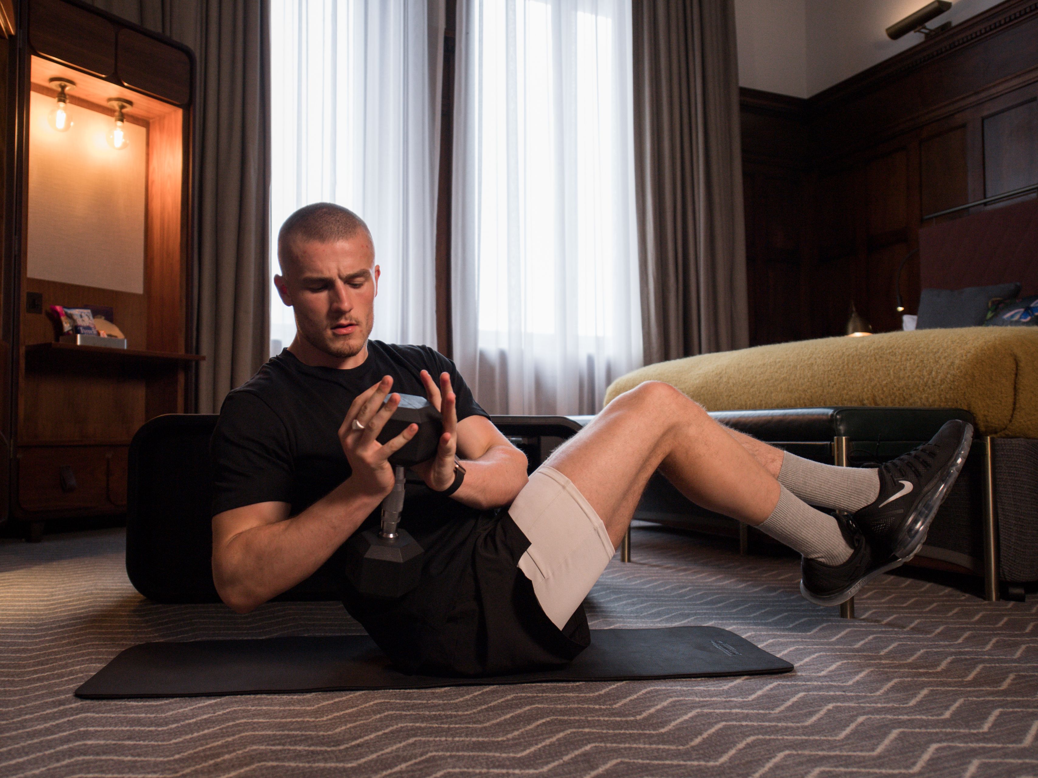 Guest working out in room