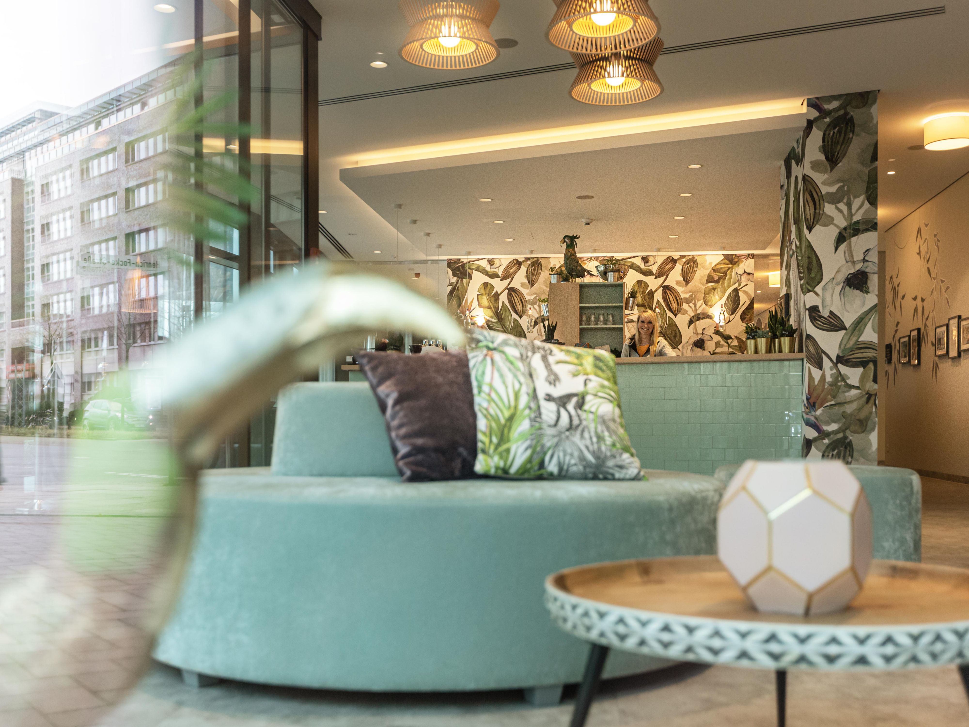 Hotel lobby: modern design meets cosy atmosphere
