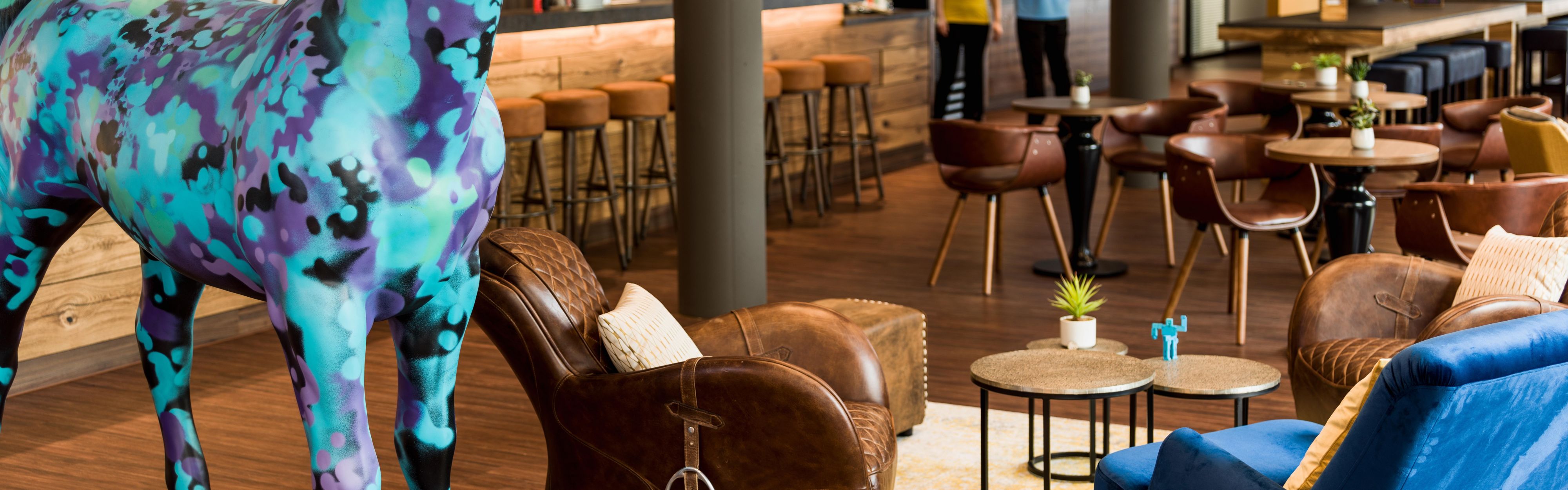 Experience the 24-hour bar and co-working in the Living Lobby