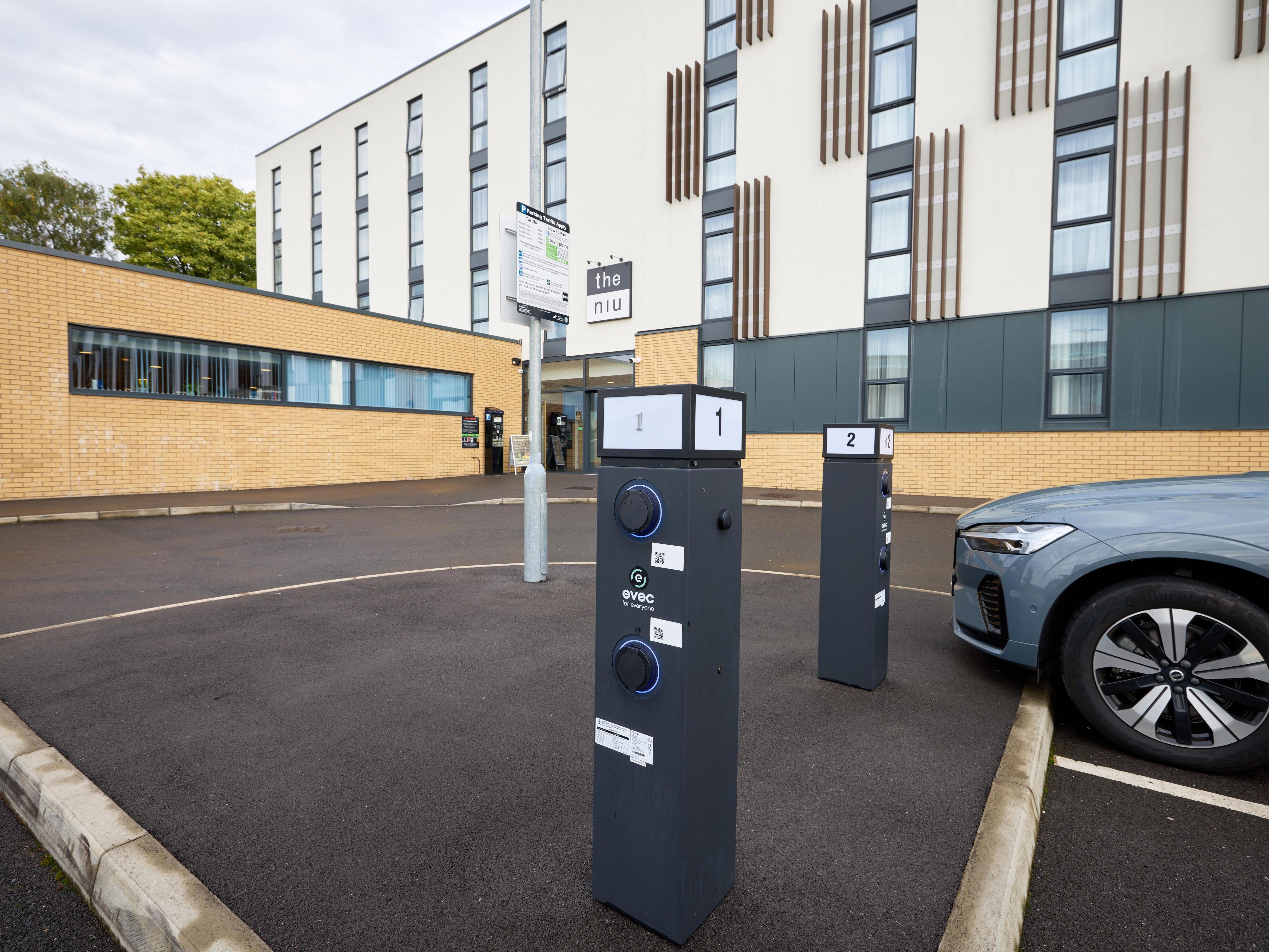 EV chargers available in our on-site parking area
