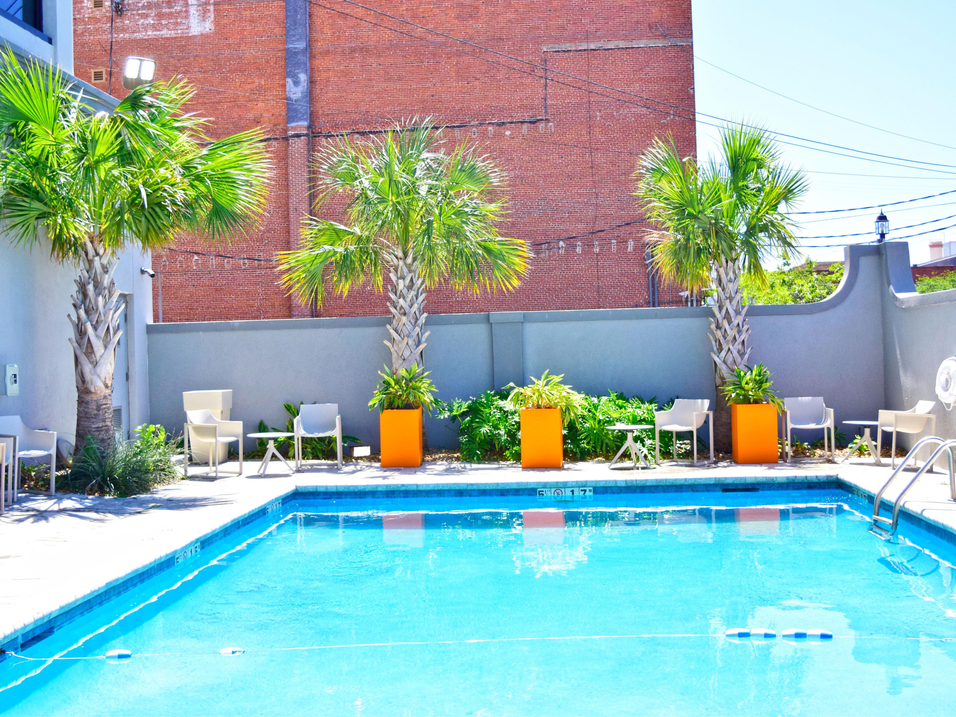 Take a dip! Our outdoor swimming pool is open year round.
