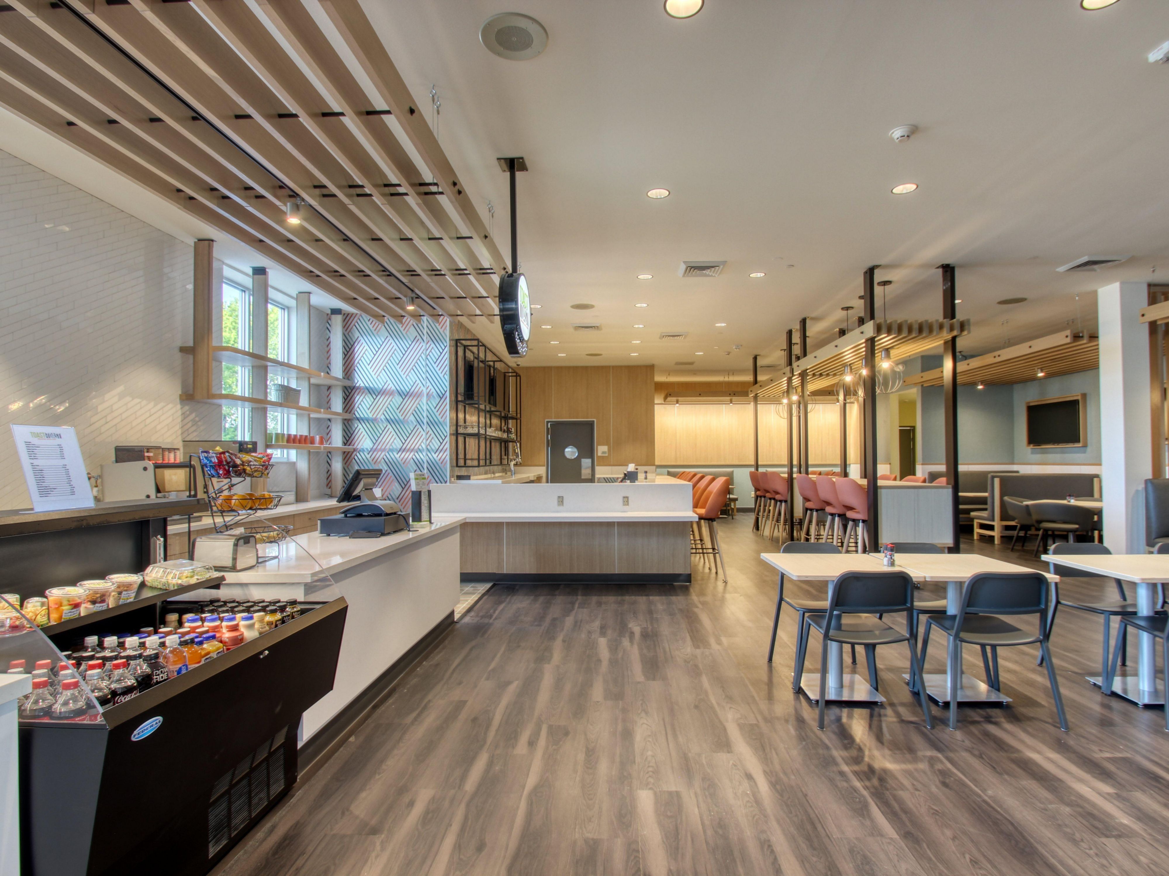 Join us in our modern, fast casual restaurant serving delicious breakfast, bites and bar! 
AM service currently available Tuesday-Sunday (holidays excepted). Call to verify times.
PM we have delicious bites for sharing, or not, as well as tasty beverages at our Toast to Toast bar. Ask our bartender for a signature drink and favorites!