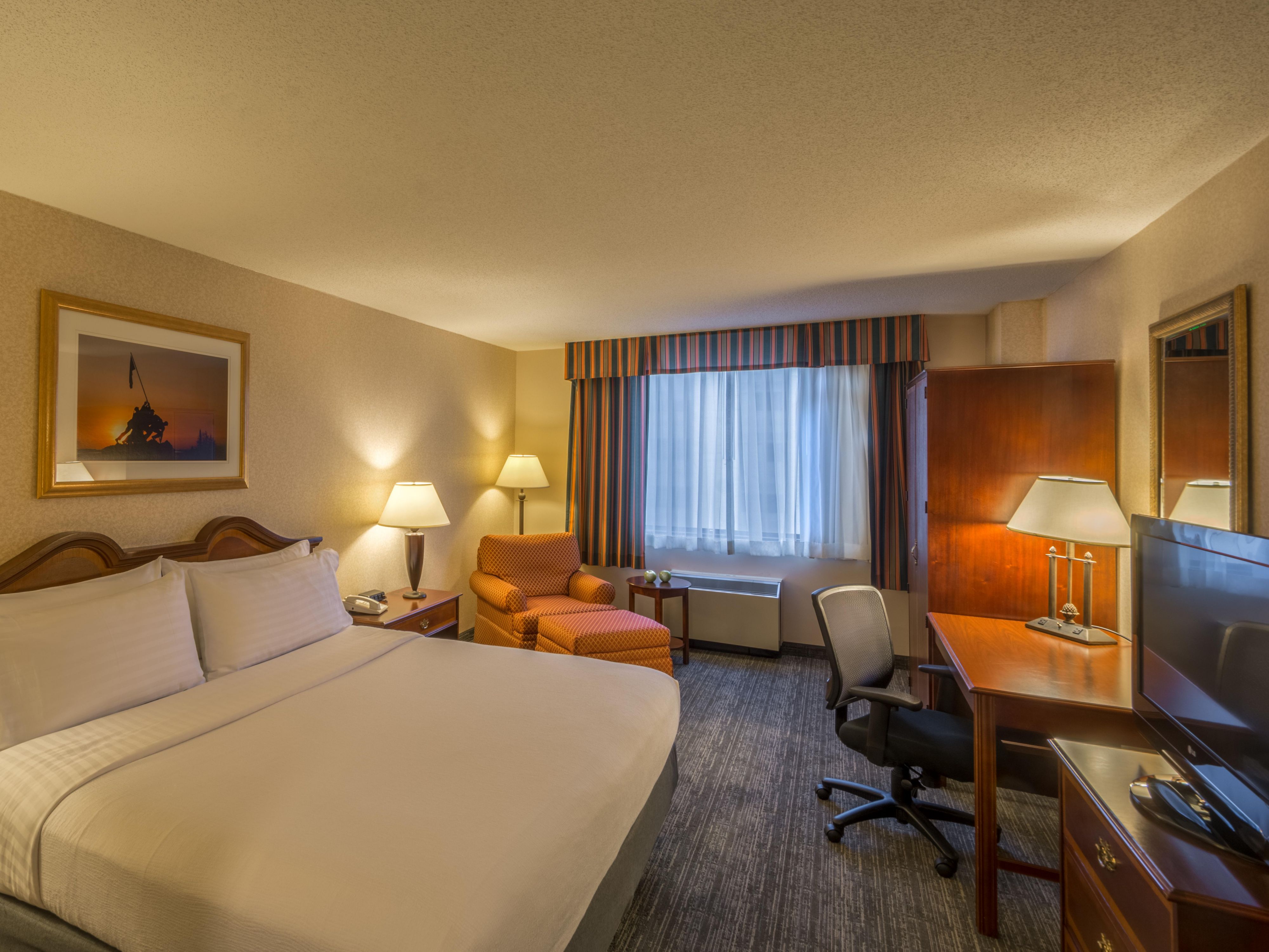 Spacious guestrooms include a refrigerator and Kuerig coffee maker