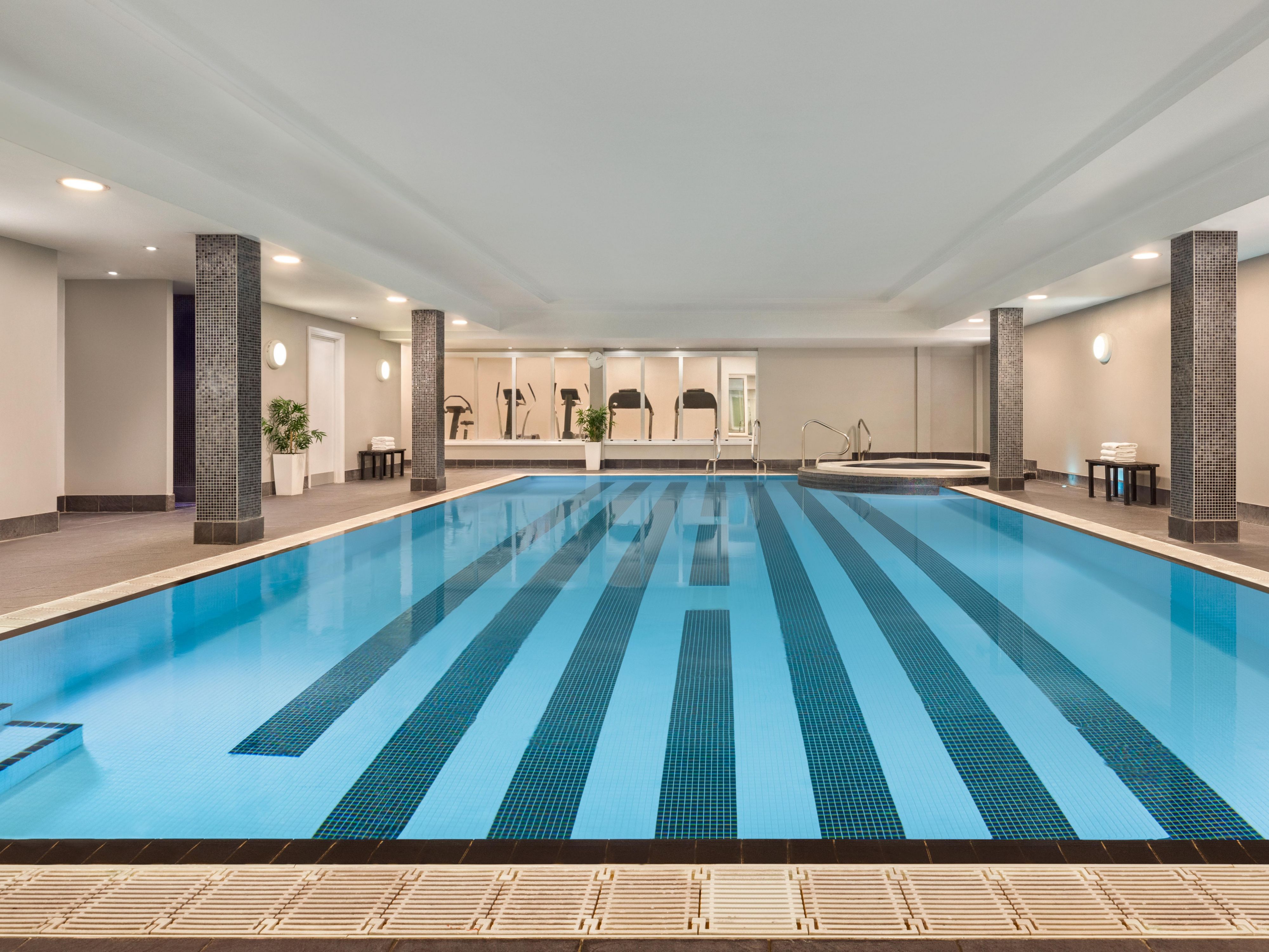 Maintaining a healthy and wellness routine while traveling is important, so whether you’re looking to stay on top of your fitness, or relax and unwind after a long day, our leisure center has all that you need.
Located on the lower ground floor, it’s free for overnight guests and is open seven days a week until 10 pm.
See our Timetable below.