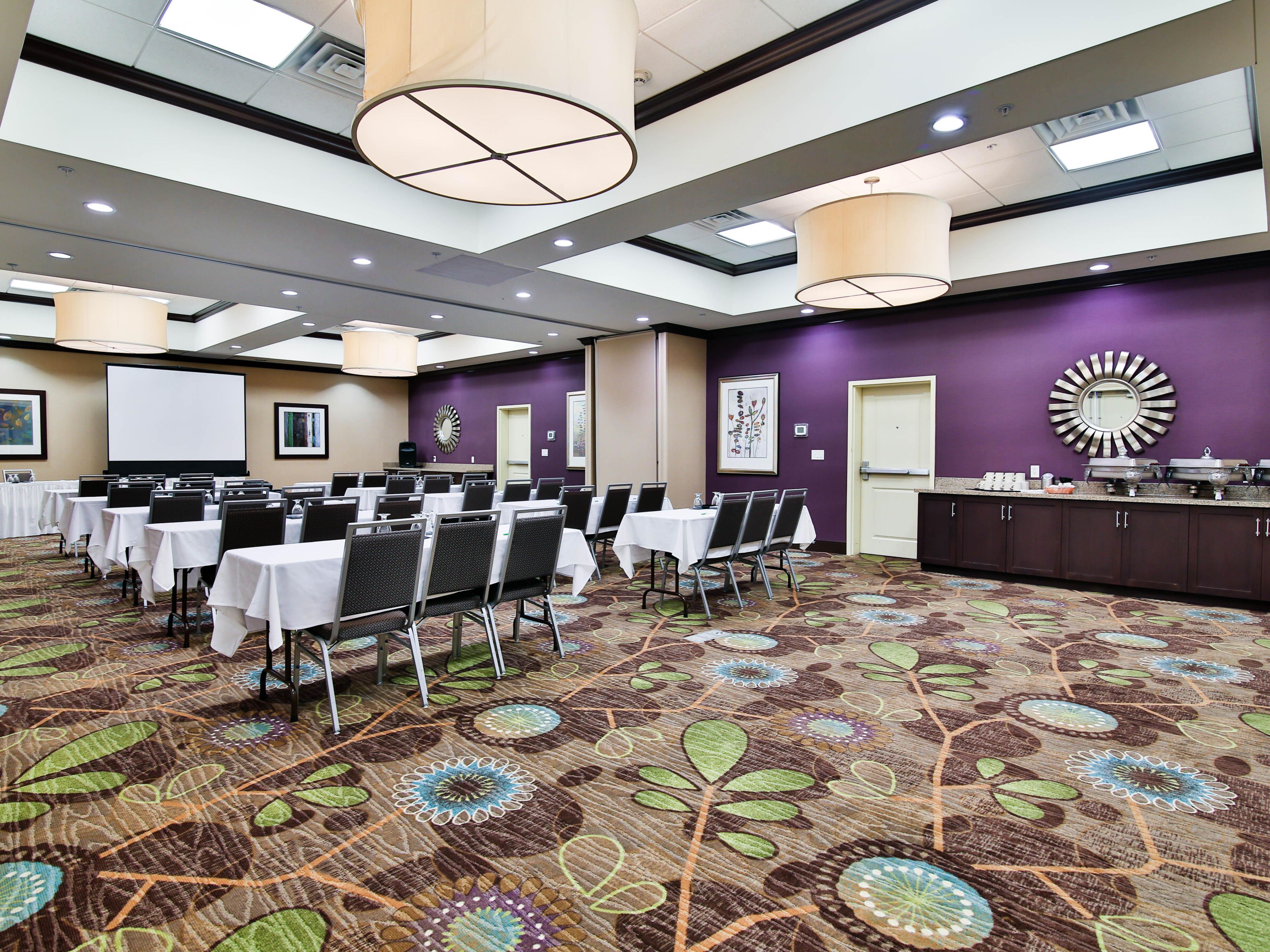 Did you know that we can house a group of 90 people theater style or a beautiful reception for up to 80?  Come see our fresh new space and let us take care of your meeting and catering needs. 