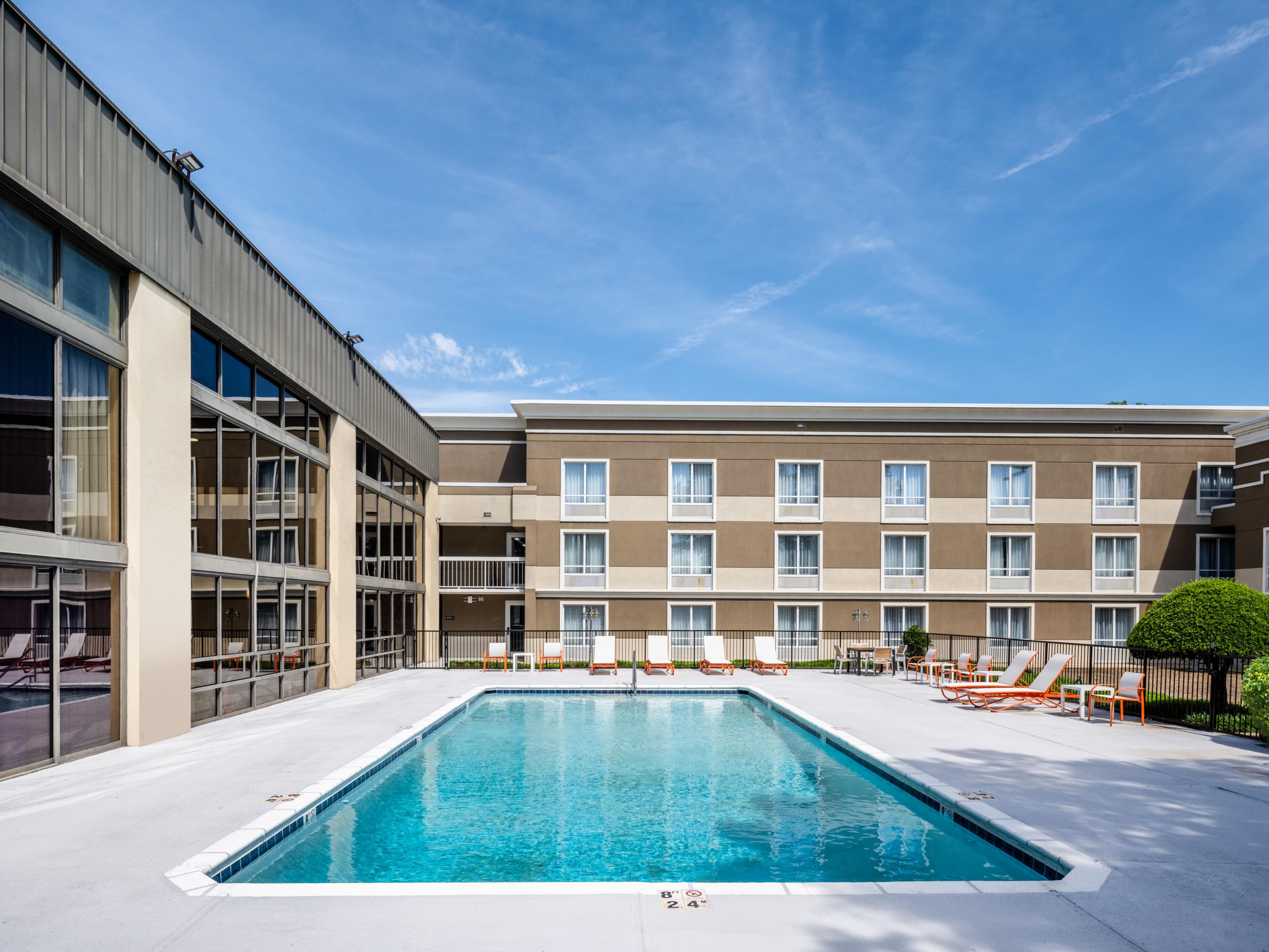 You have options! Take a dip in our indoor pool, which is open from 7:00 am to 10:00 pm daily.

When planning for summer travel, we have an outdoor pool open from Memorial Day through Labor Day. 
