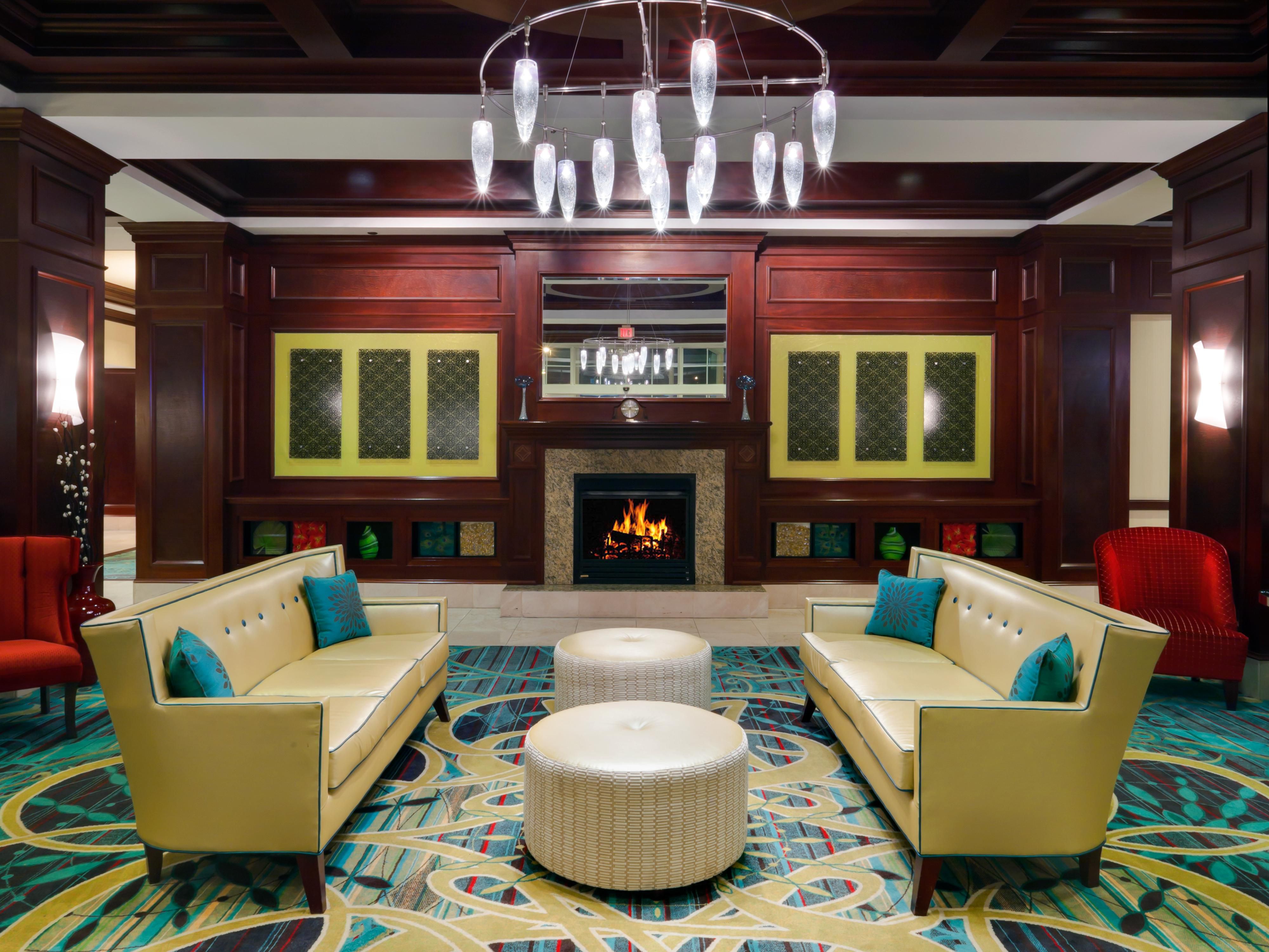 Warm yourself in our comfortable lobby