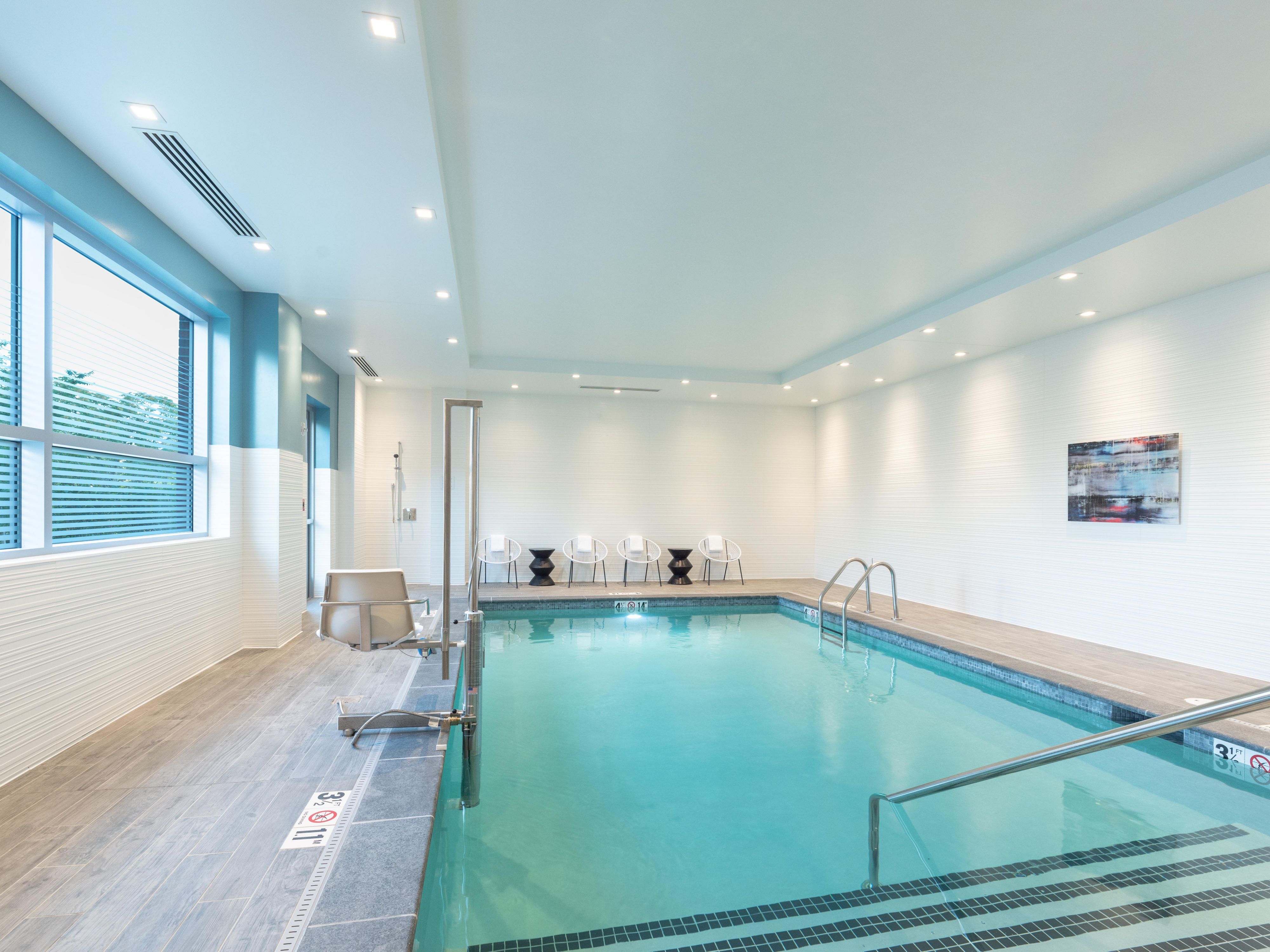 At check-in, reserve your 45 minute private indoor heated pool time. 