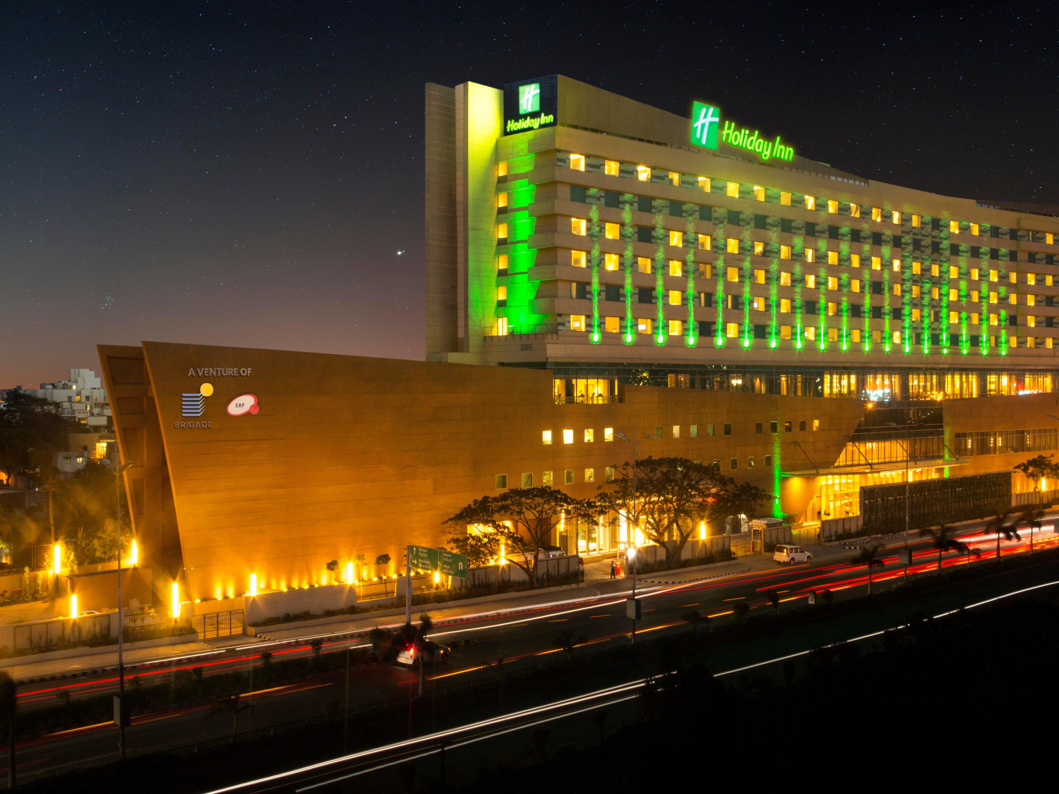 Night view of our landmark hotel in Chennai OMR