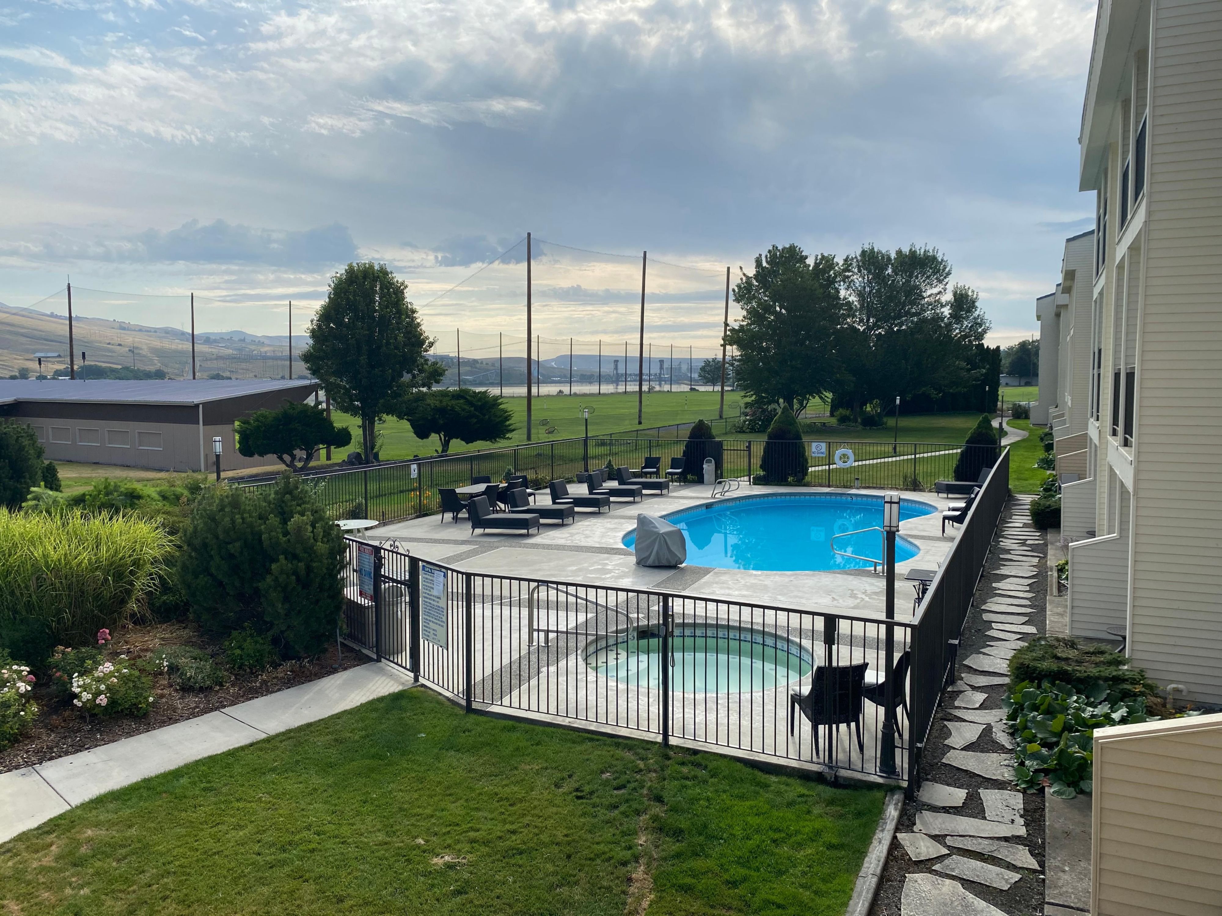 Take in the evening sunset by the pool.