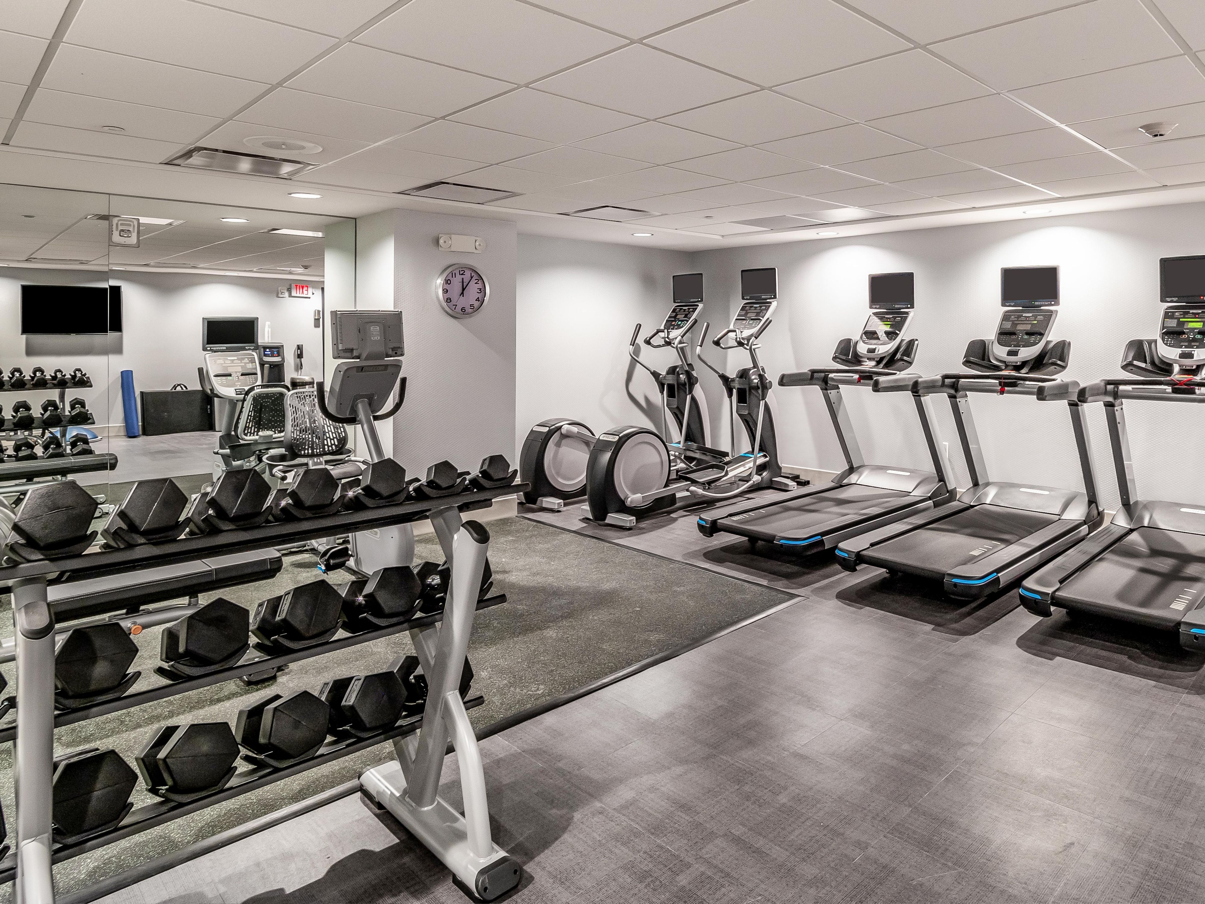 Break a sweat in our 24-hour state-of-the-art Fitness Center. From treadmills and ellipticals to yoga balls and free weights, there’s enough cardio and strength equipment for you—and a friend!