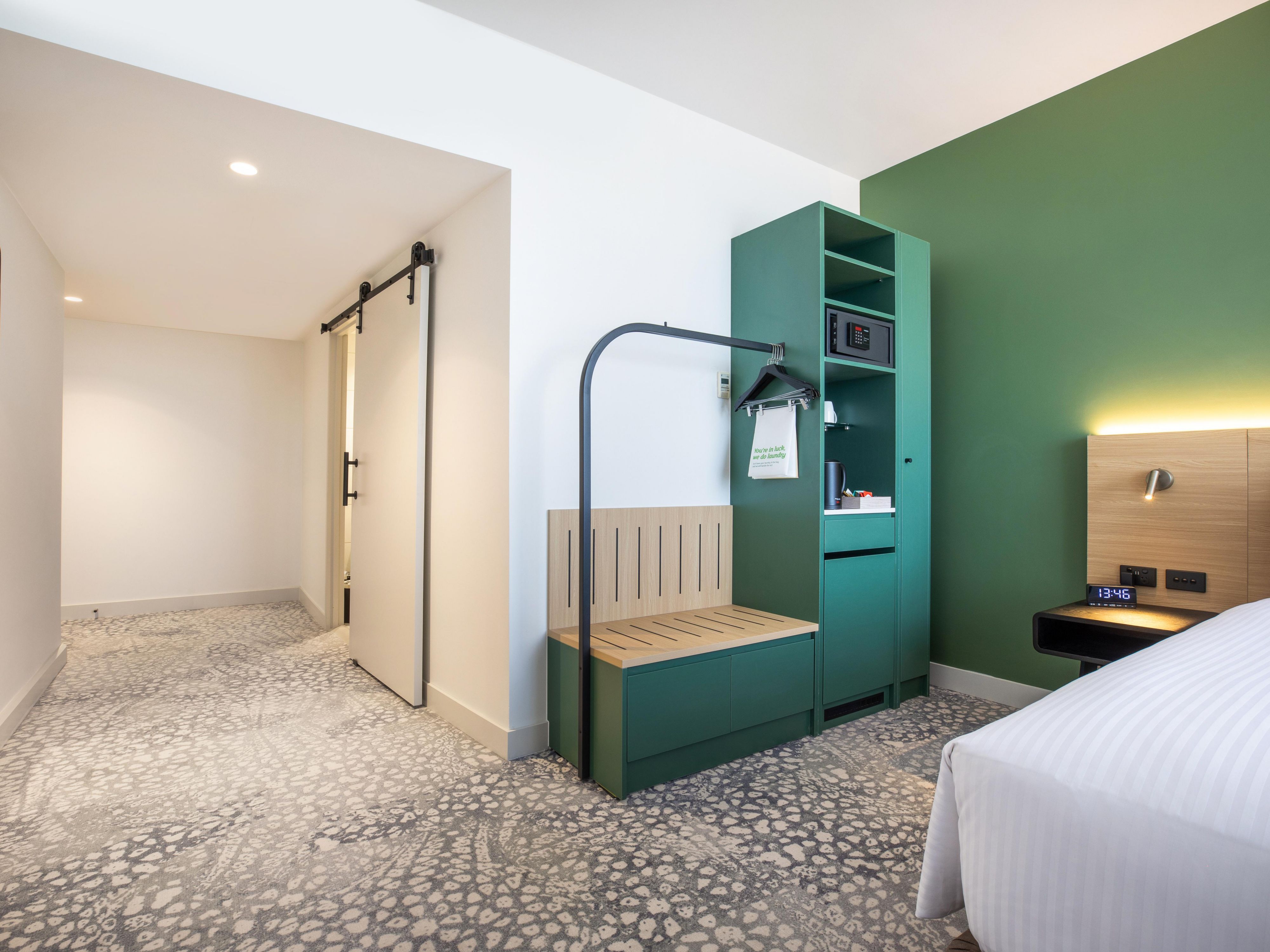 Generous room space with convenient storage options, ensuring your belongings are organized and easily accessible.