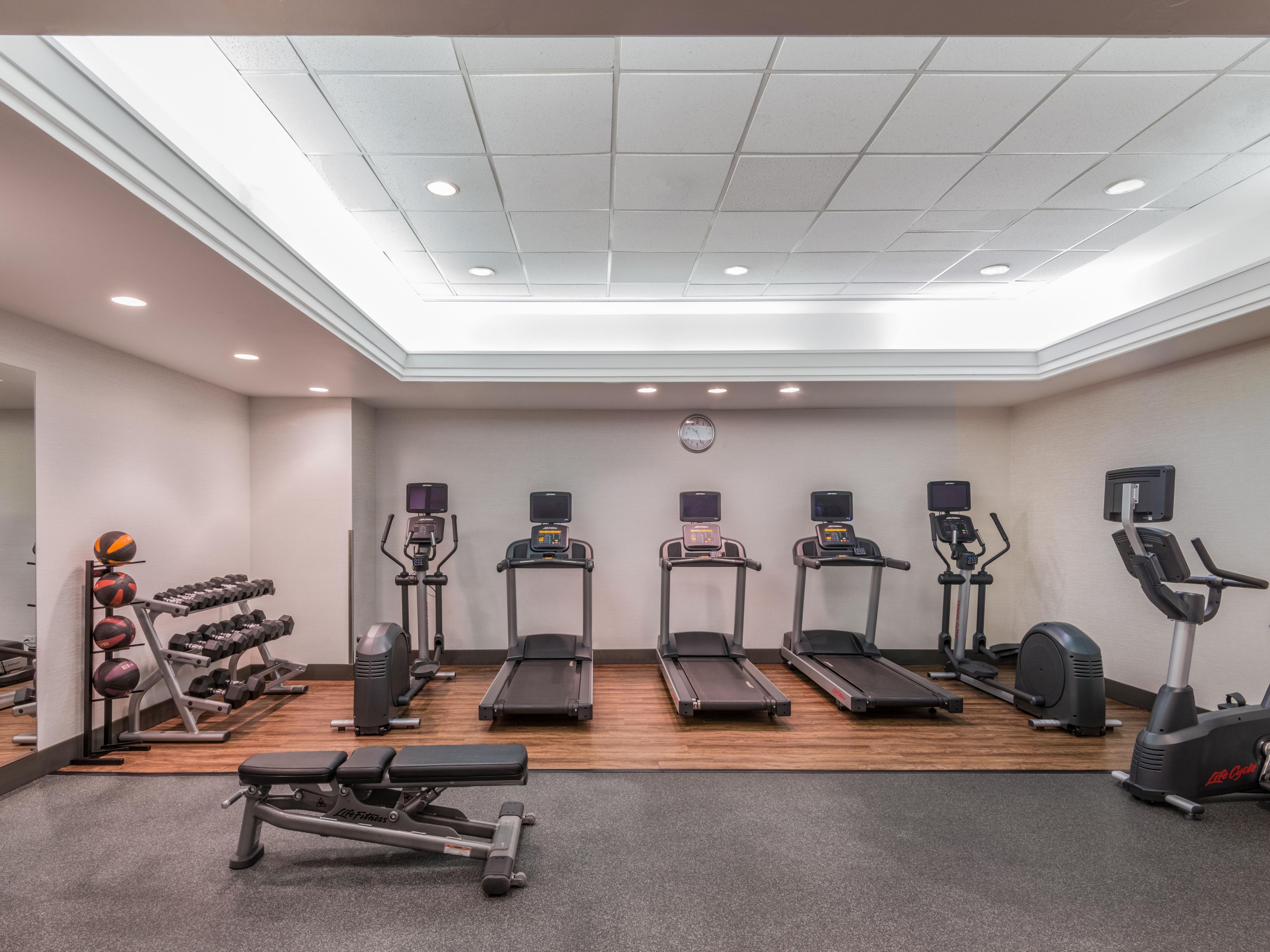 Need to keep up with your routine? Complete your workout in our Fitness Center, which has all the essentials you need.