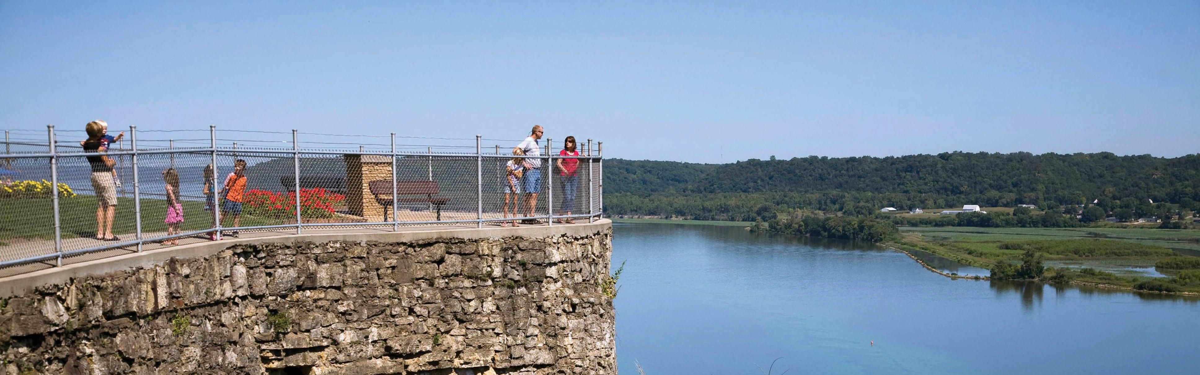 Visit Eagle Point Park for breathtaking views of the Mississippi