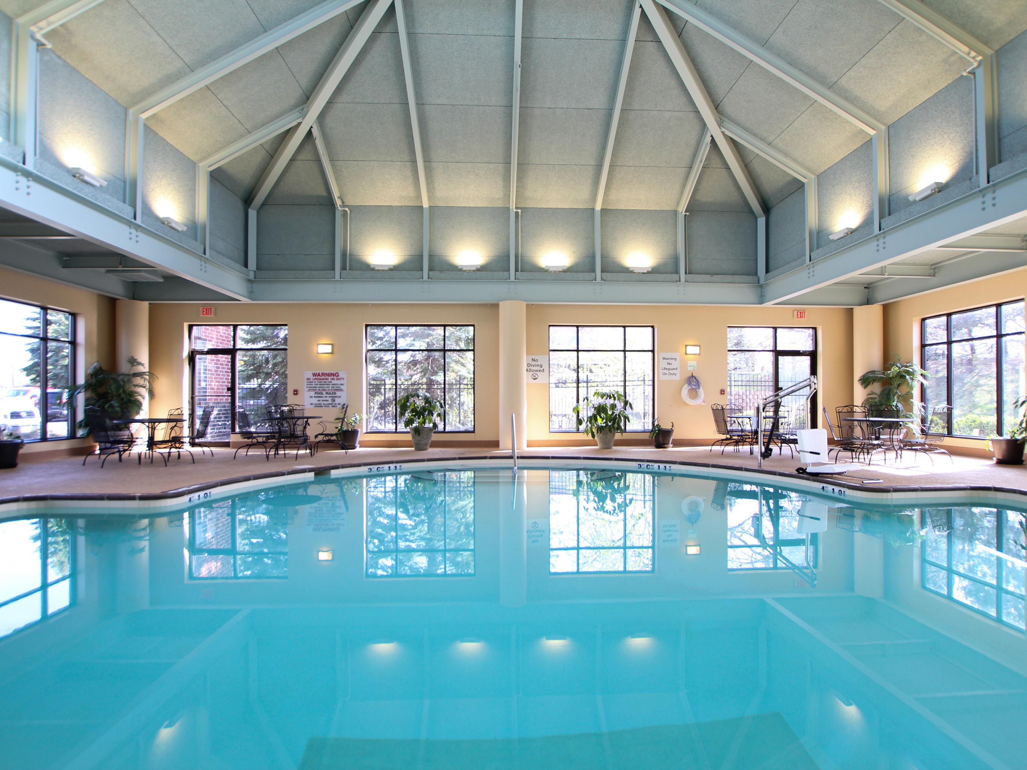 We have Indoor Heated Swimming Pool as well as Indoor Whirlpool.  Guests will find a shower and clean towels so they do not need to bring anything else.