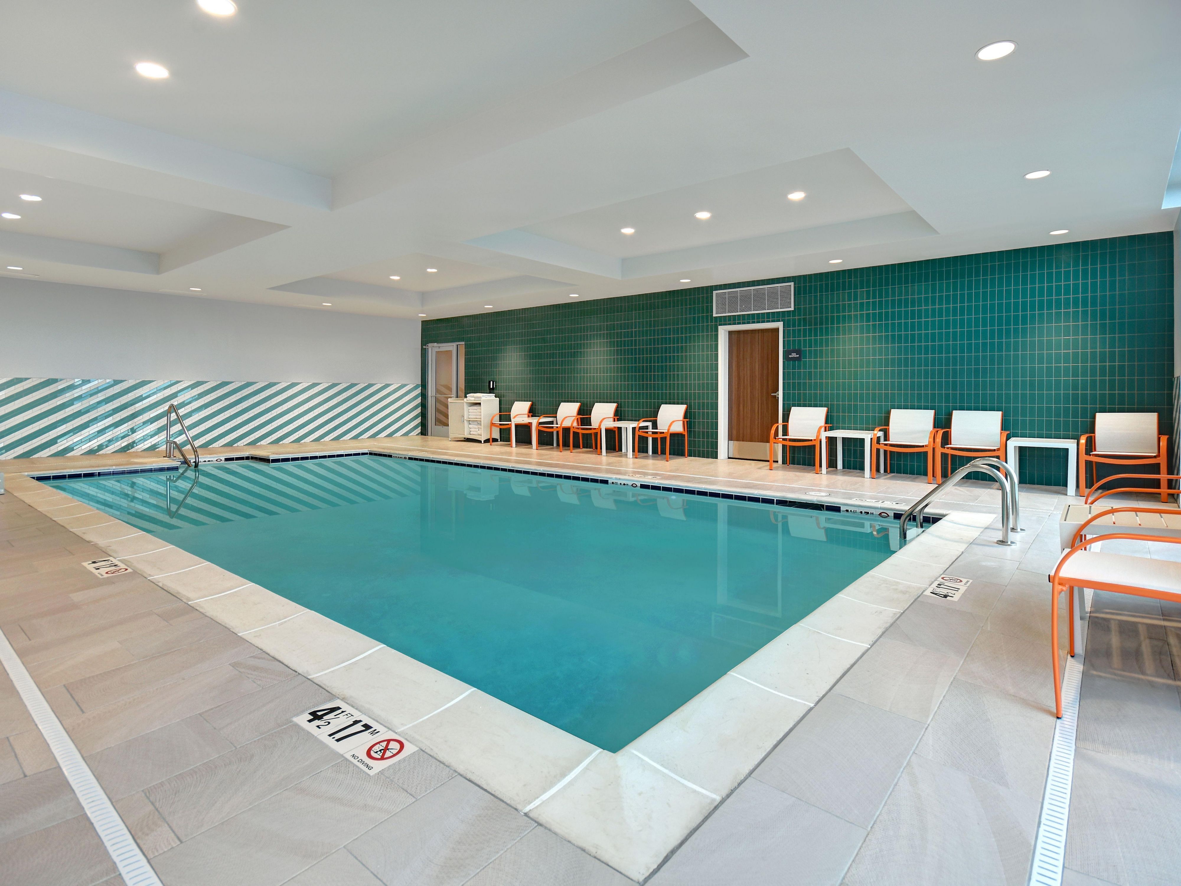 Relax and enjoy our beautiful indoor pool during your stay at our brand new Holiday Inn