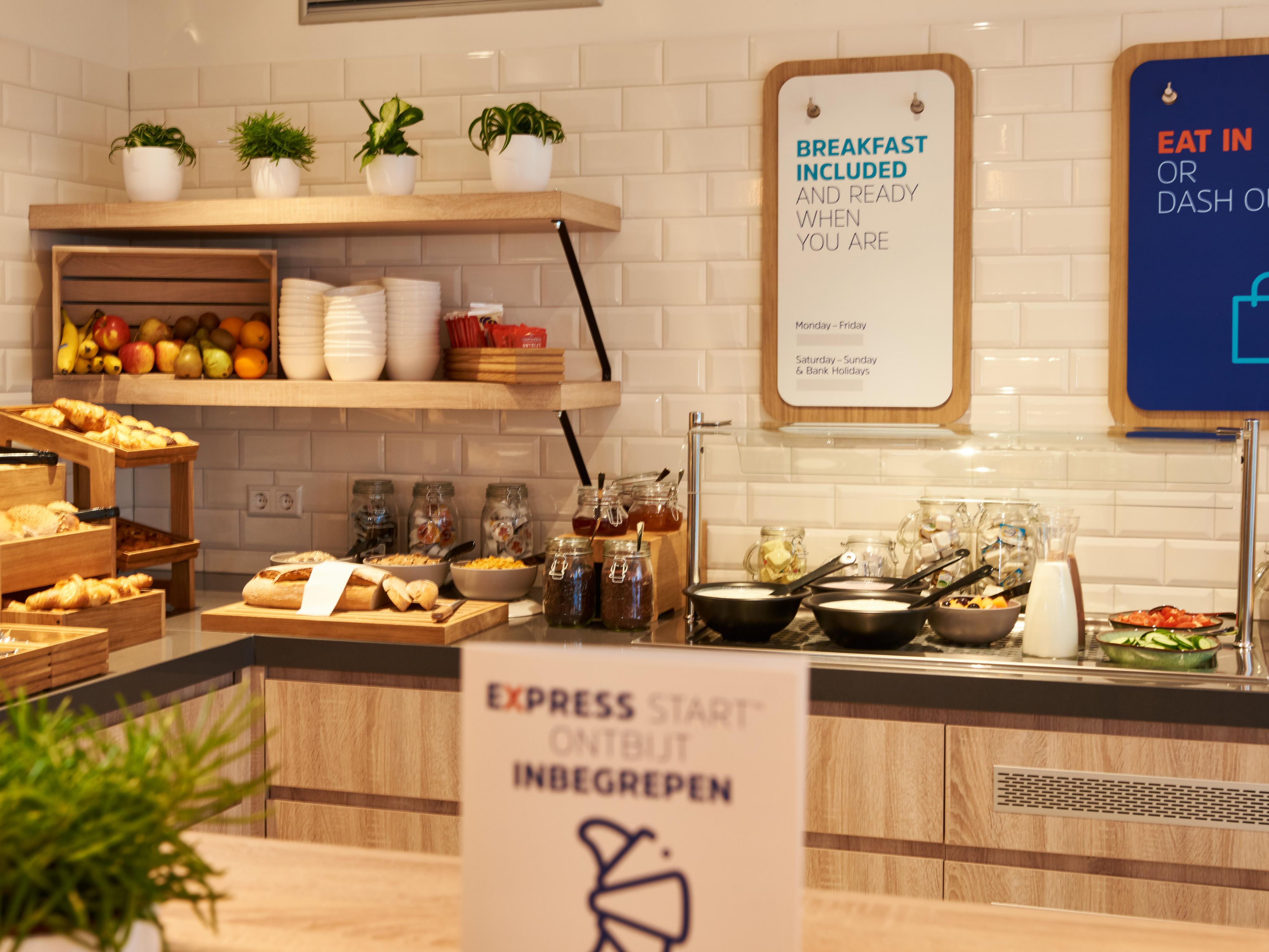 Start your day with our free Express breakfast! Relax and enjoy our Express buffet breakfast with a range of hot & cold items, locally sourced.