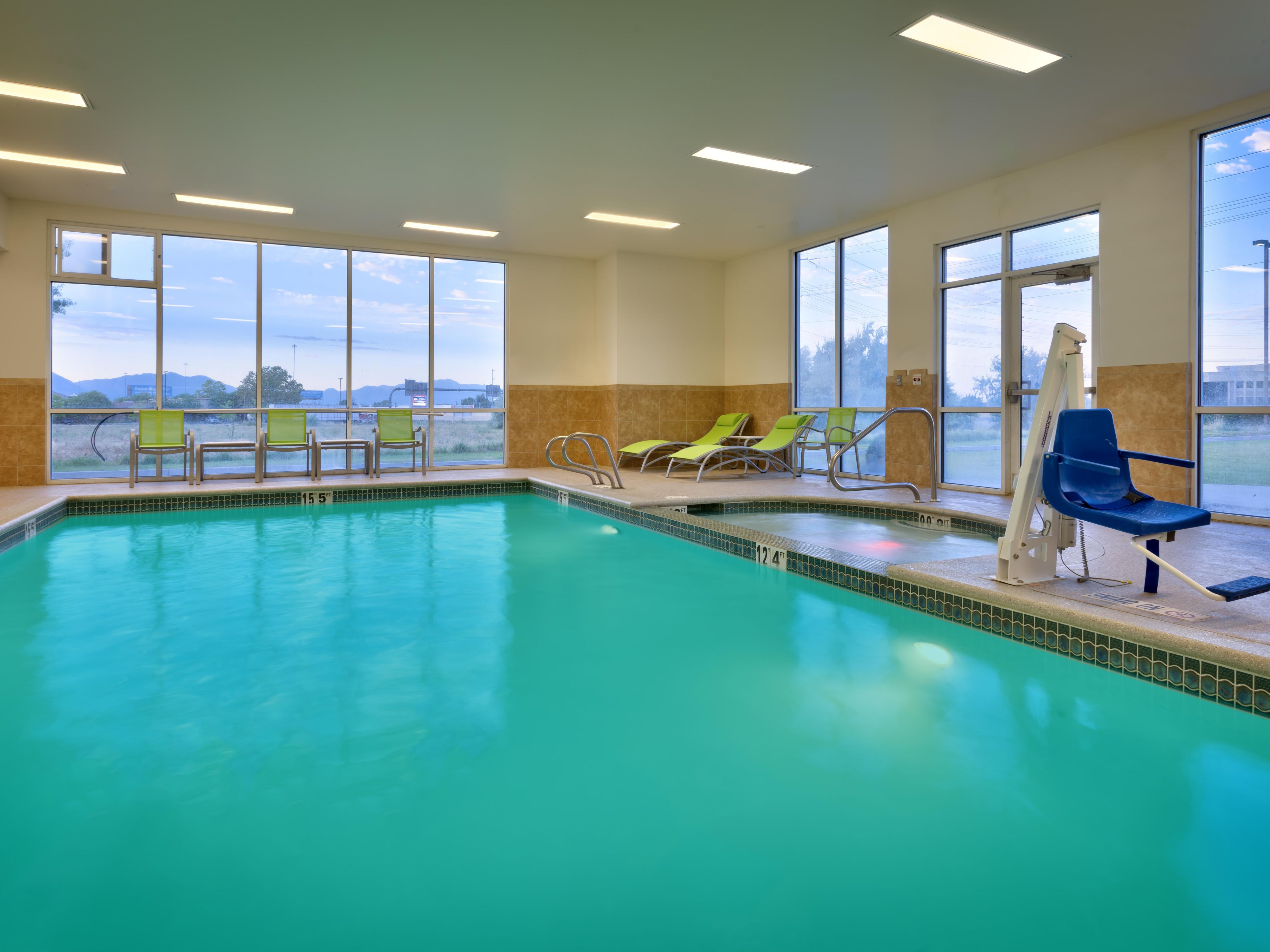 Check out our spacious outdoor pool at the Holiday Inn Express.
