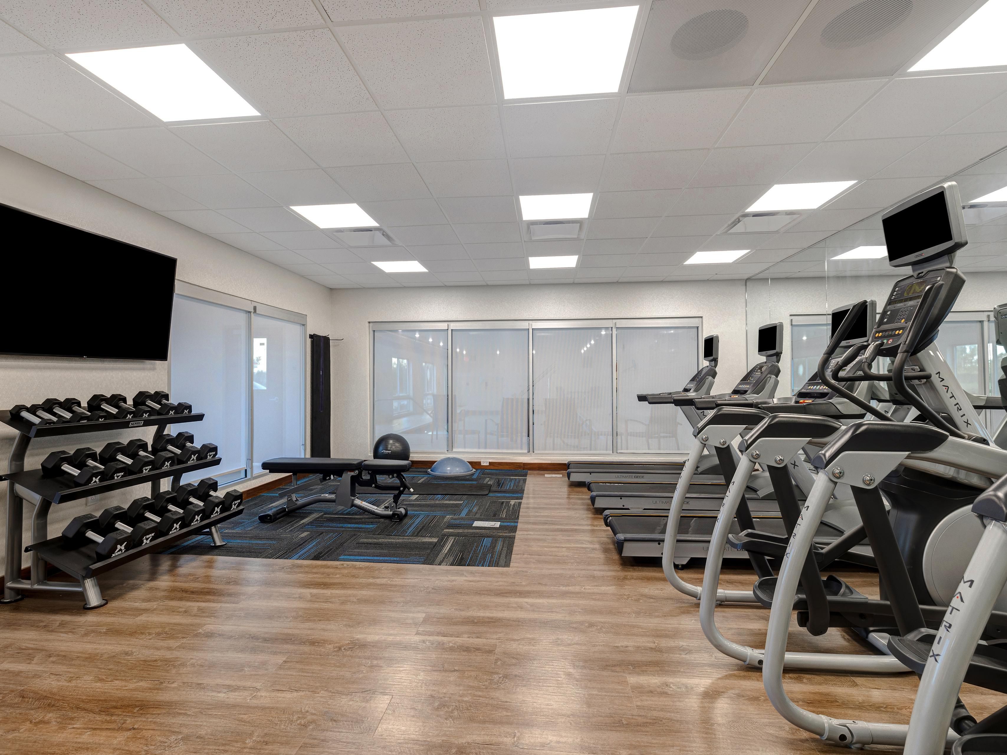 Our Fitness Center is open all day and every day so there is plenty of time to fit in your routine when staying with us.