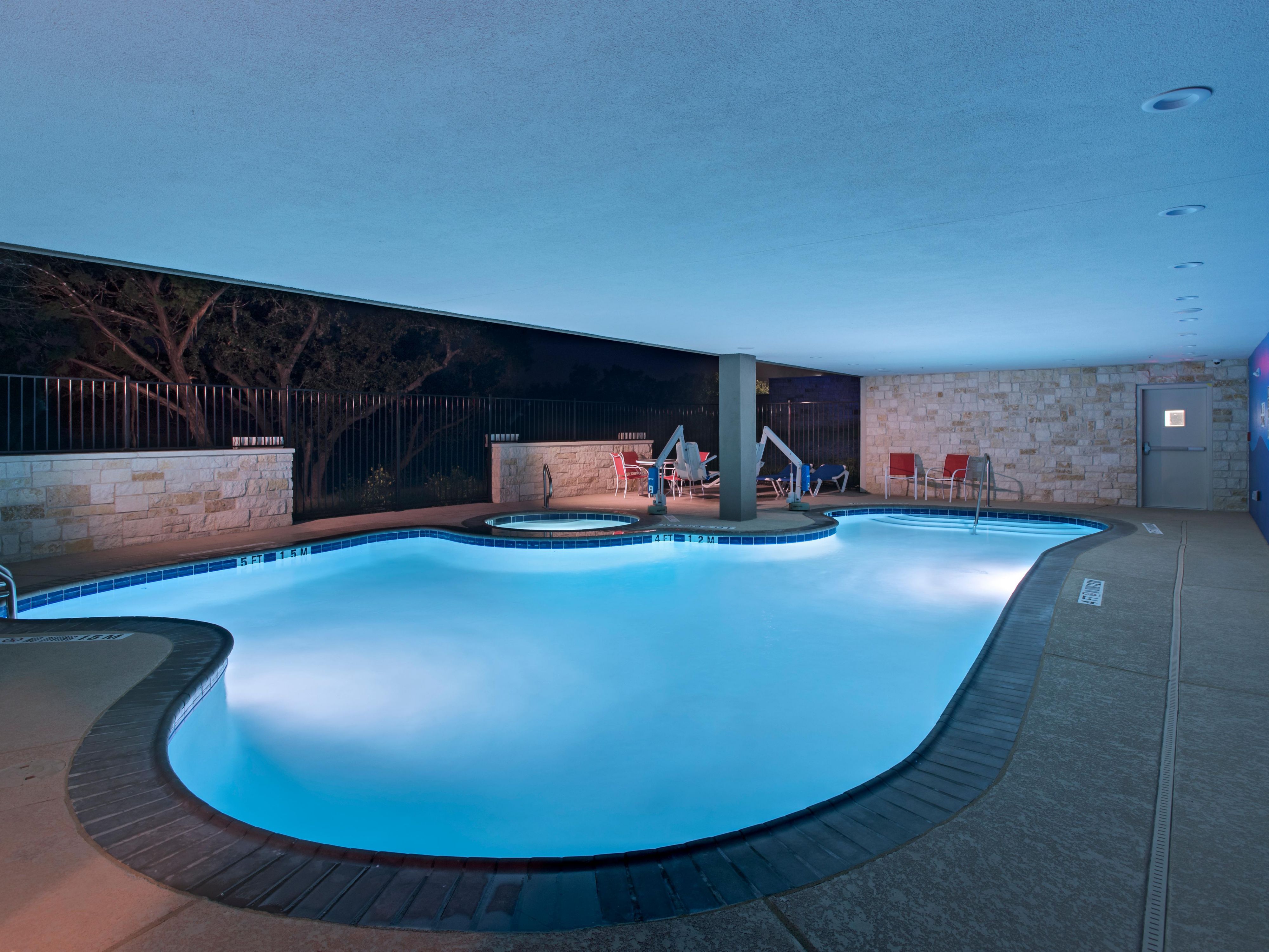 Our unique pool area. Rain is not a problem!