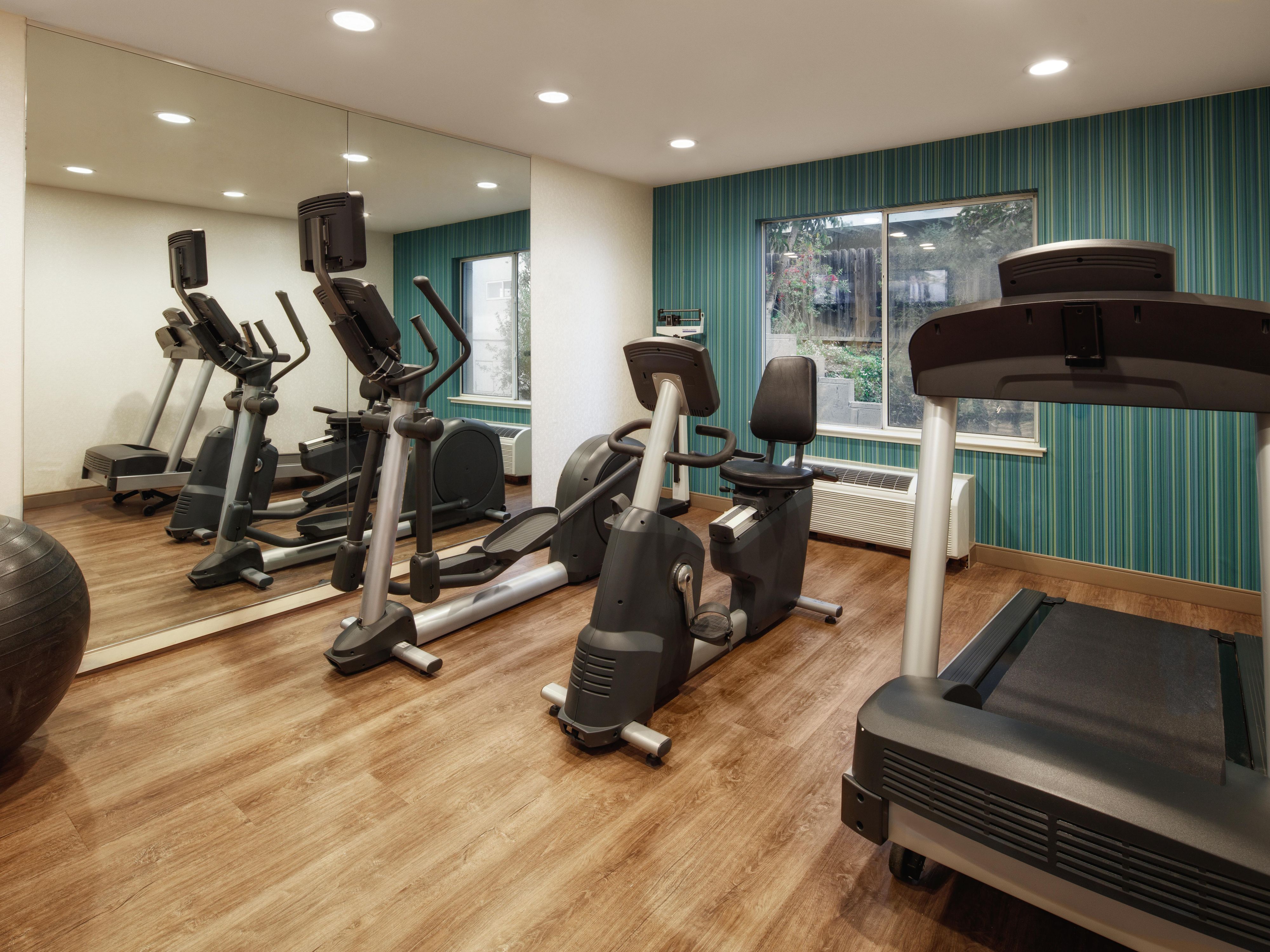 Maintain your fitness routine with our 24-hr fitness center.