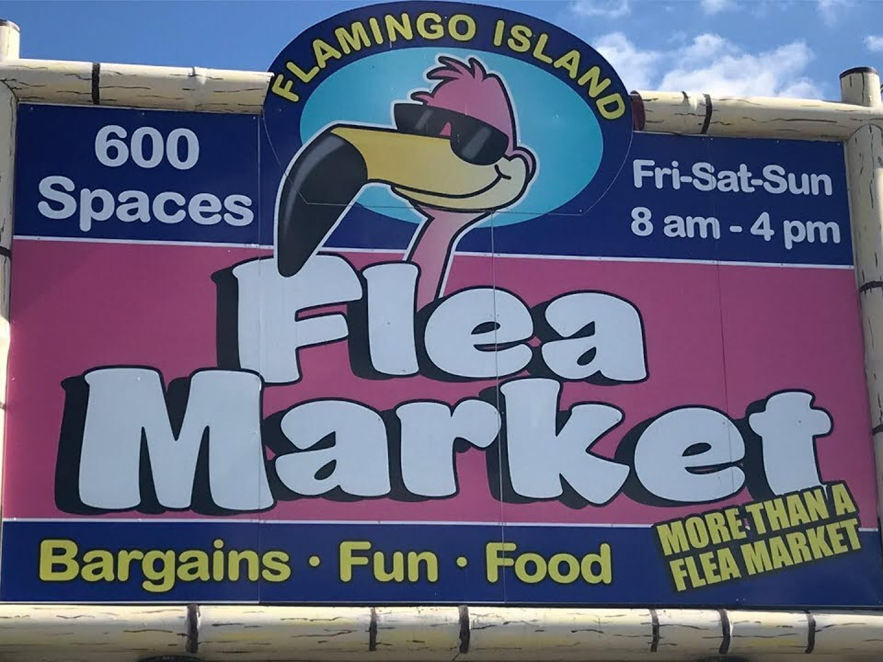 Shop for local goods and services at Flamingo Island Flea Market. Stay for food, live music, and more. Open every Friday, Saturday, and Sunday all year long.