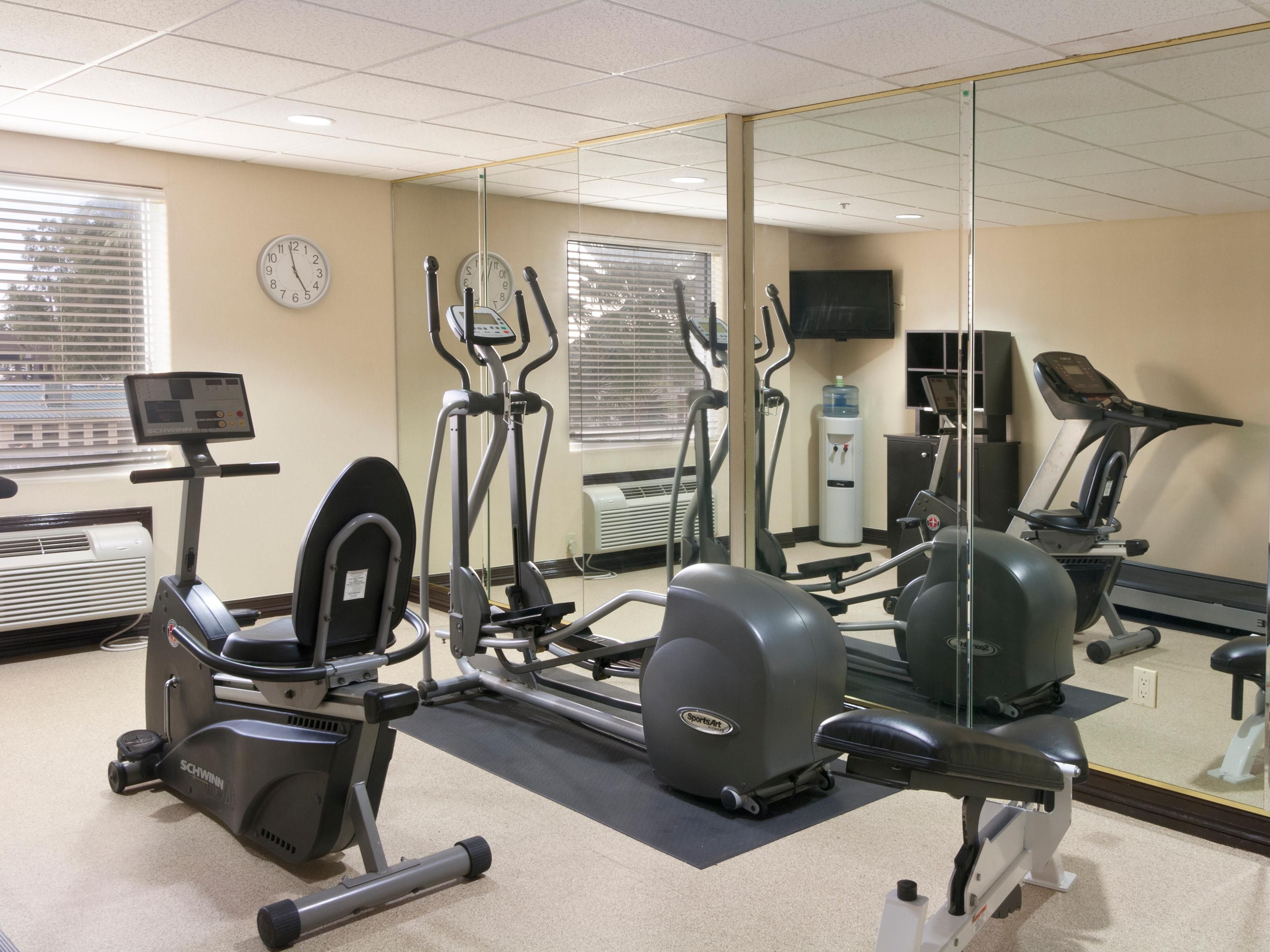 Stay active during your stay with our fully equipped Fitness Center, featuring cardio machines and free weights.

