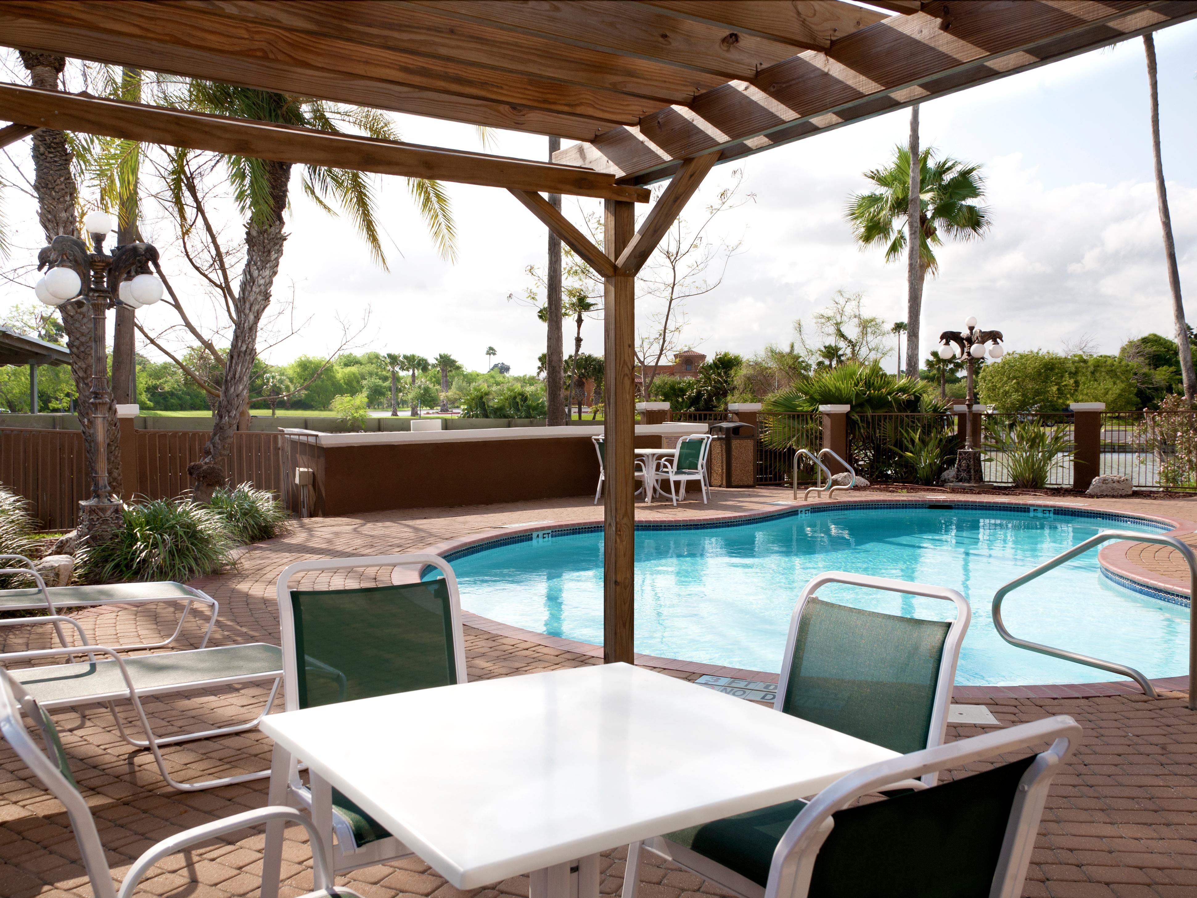 Bring your sunscreen! Enjoy our outdoor pool year round, open 10am to 10pm daily.