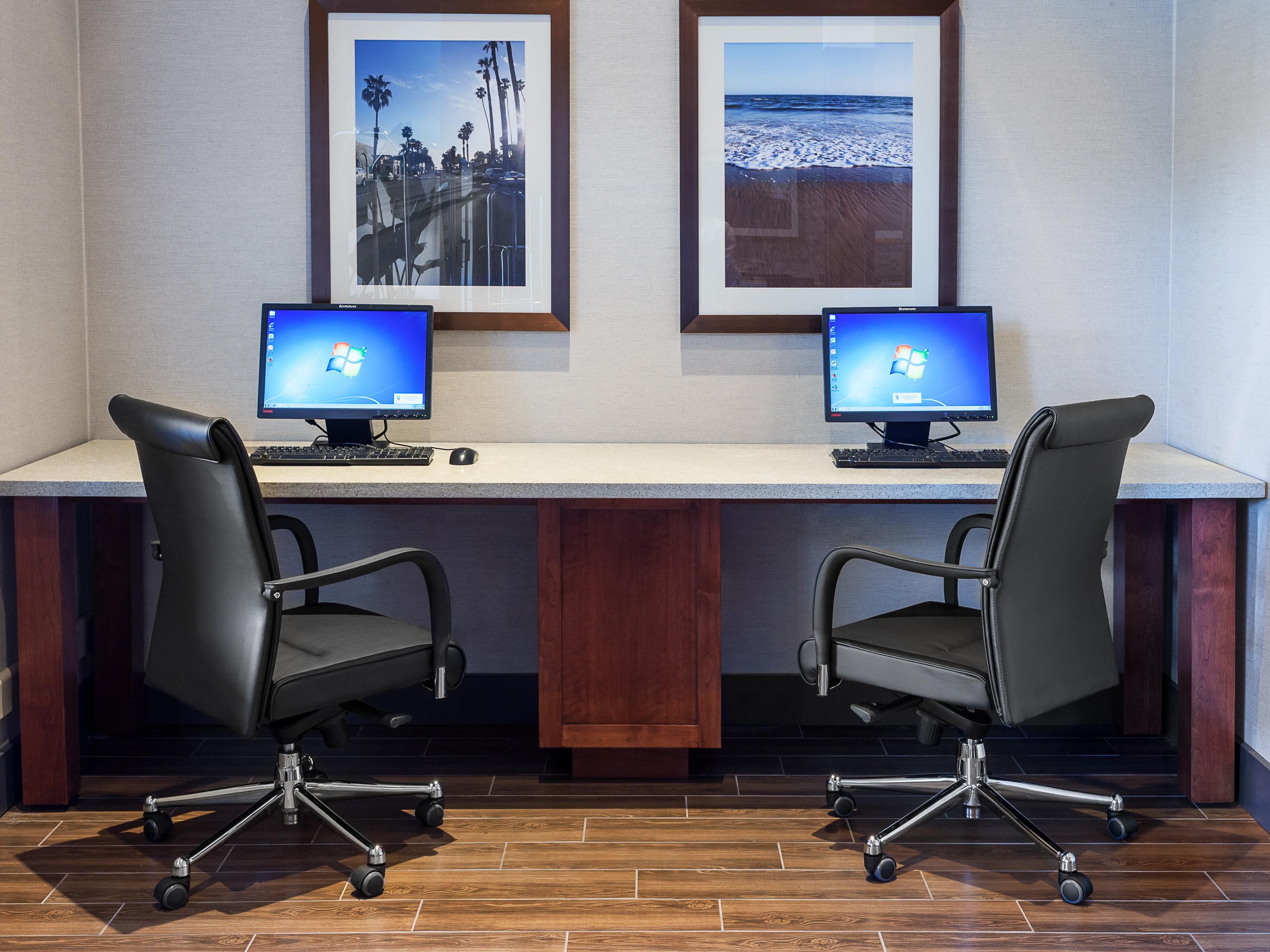 Left your computer at home but need to get some work done? Our convenient business center offers 24/7 access to computers, allowing you to log on, write emails, or browse the web with ease. Get back to your adventures more quickly with our business center!
