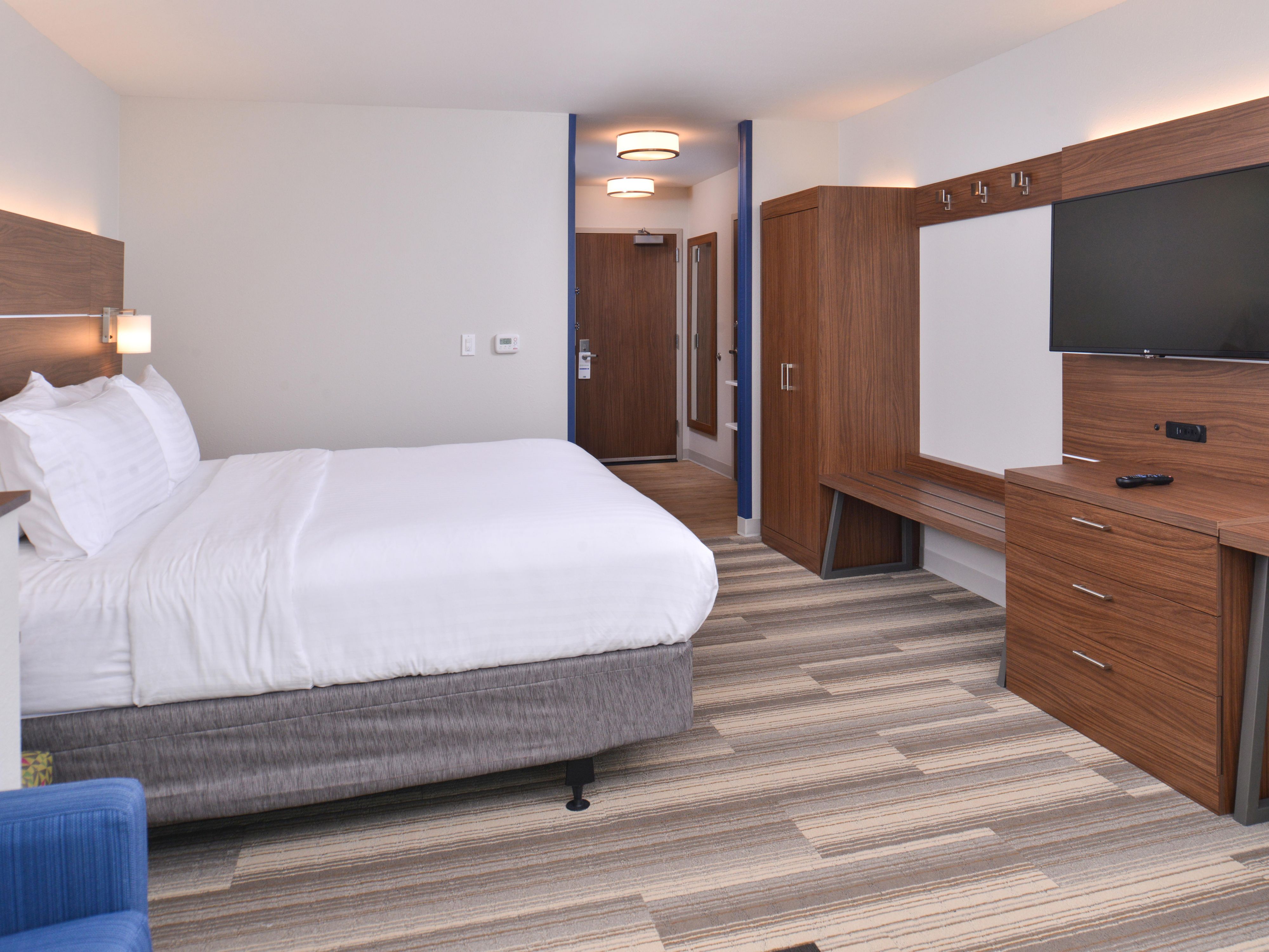 Relax in our spacious guest room with a luxurious king bed.